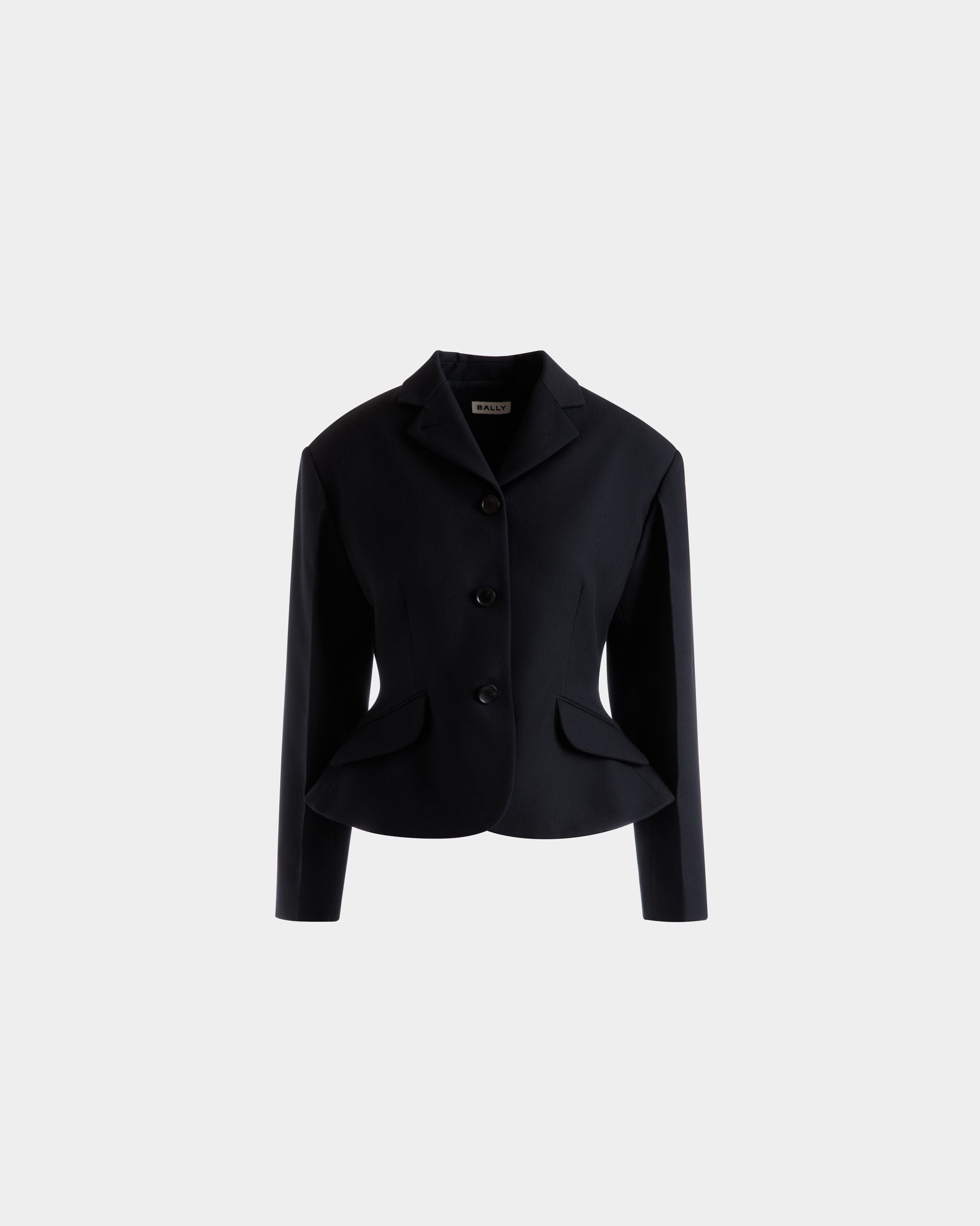 Blazer in Navy Blue Wool - Women's - Bally - 01