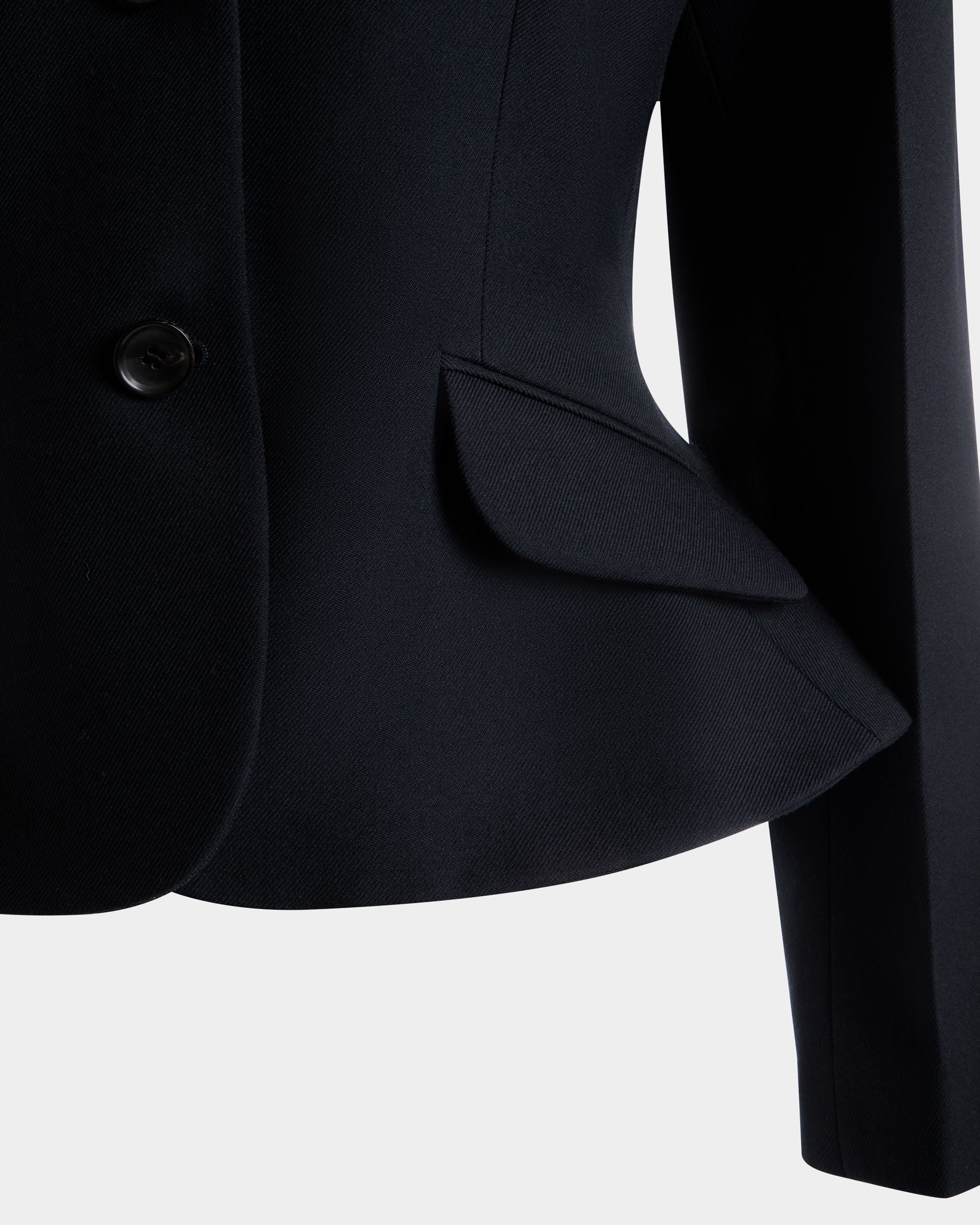 Blazer in Navy Blue Wool - Women's - Bally - 04