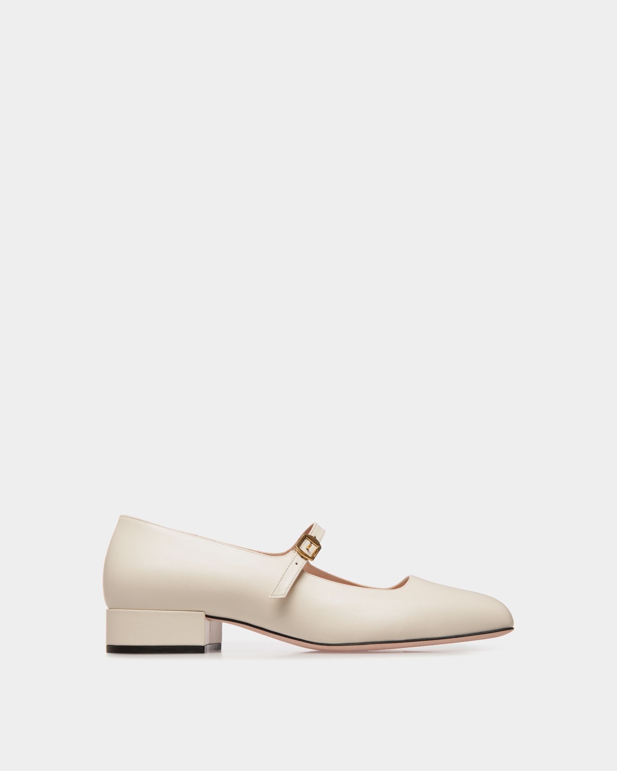 Zapato De Salón Ballyrina De Piel Blanca - Mujer - Bally - 01