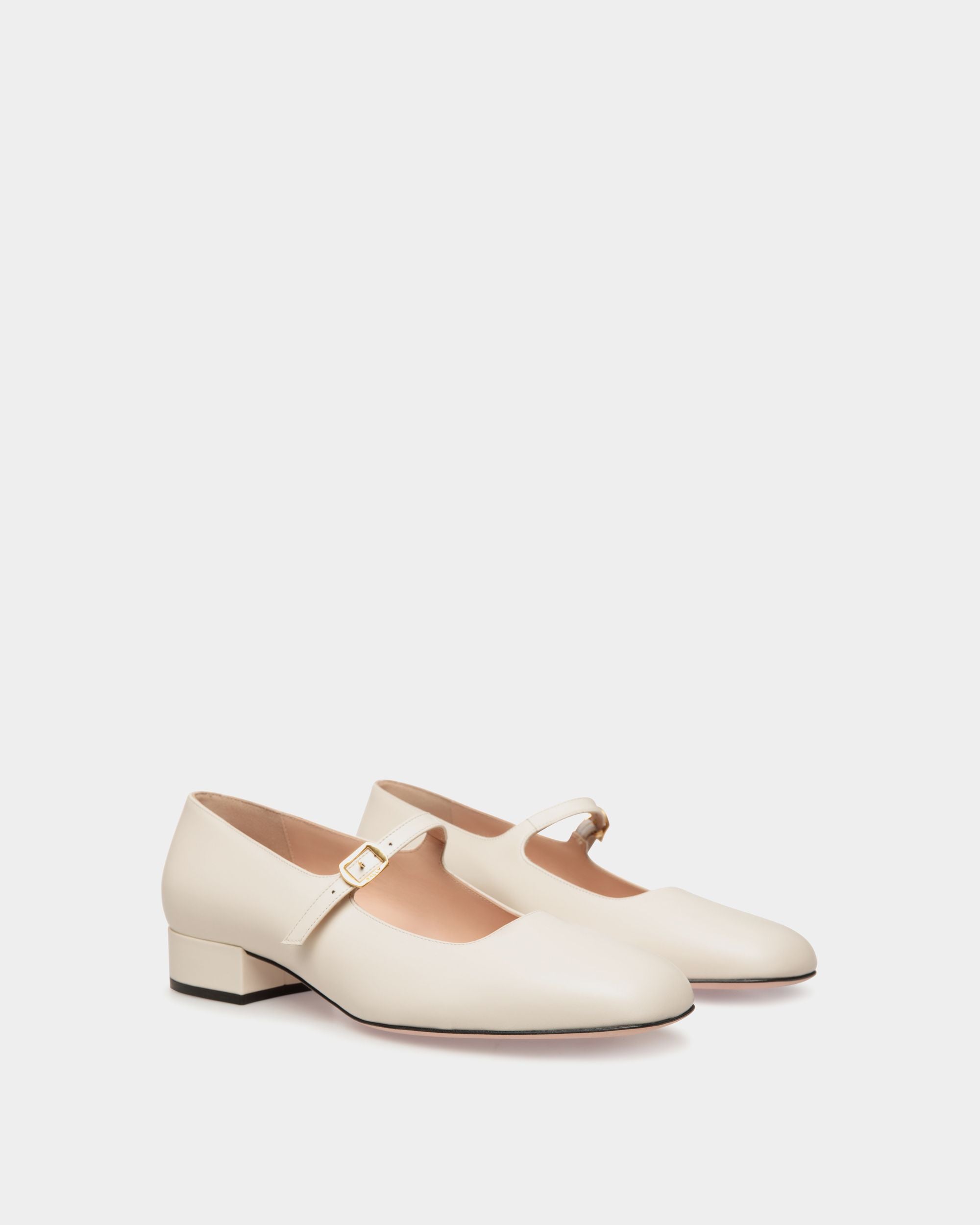 Zapato De Salón Ballyrina De Piel Blanca - Mujer - Bally - 03