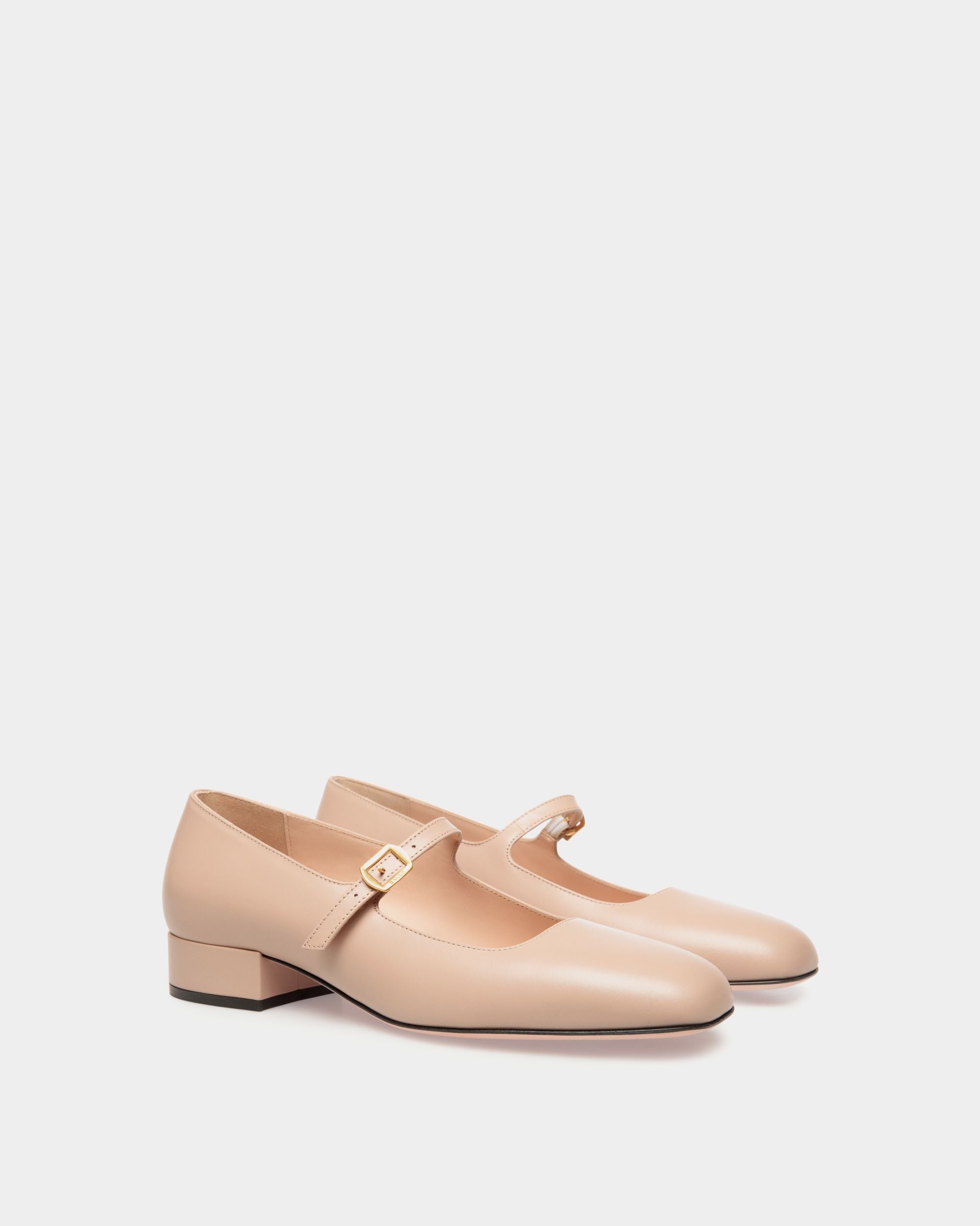 Ballyrina Pump in Light Beige Leather - Women's - Bally - 02
