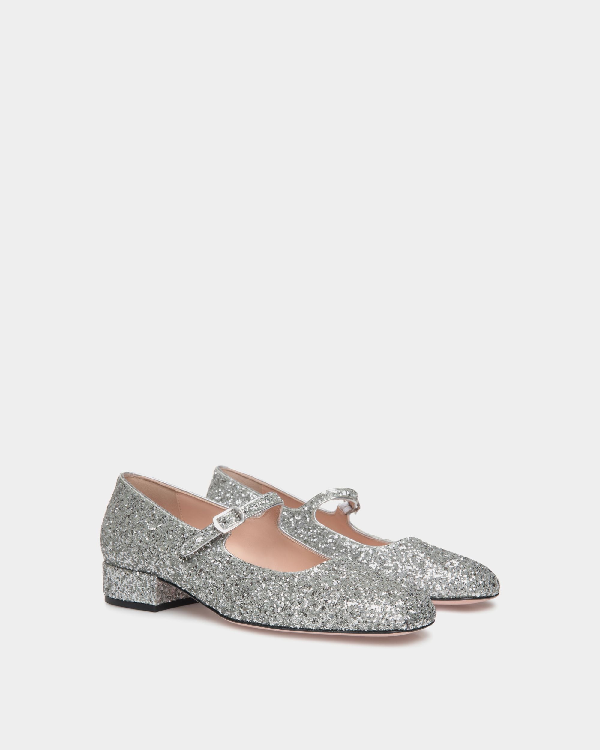 Zapato De Salón Ballyrina De Tela Plateada - Mujer - Bally - 03