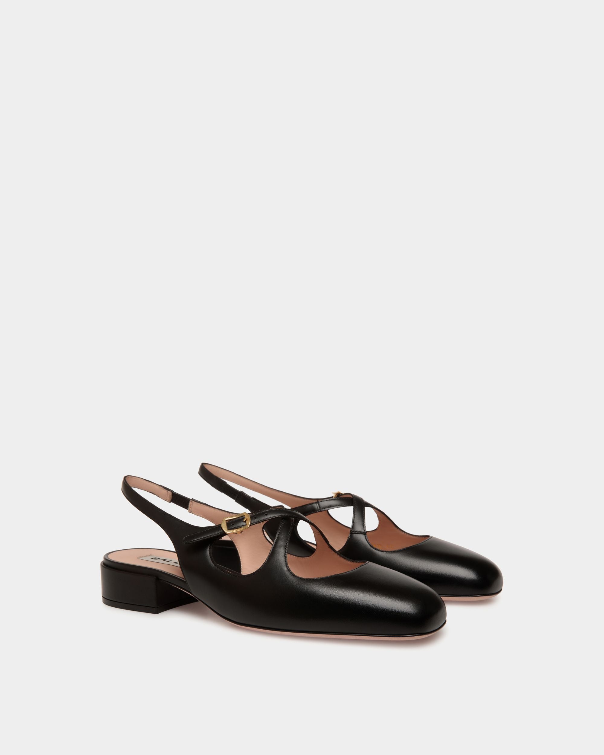 Zapato De Salón Destalonado Ballyrina De Piel Negra - Mujer - Bally - 03