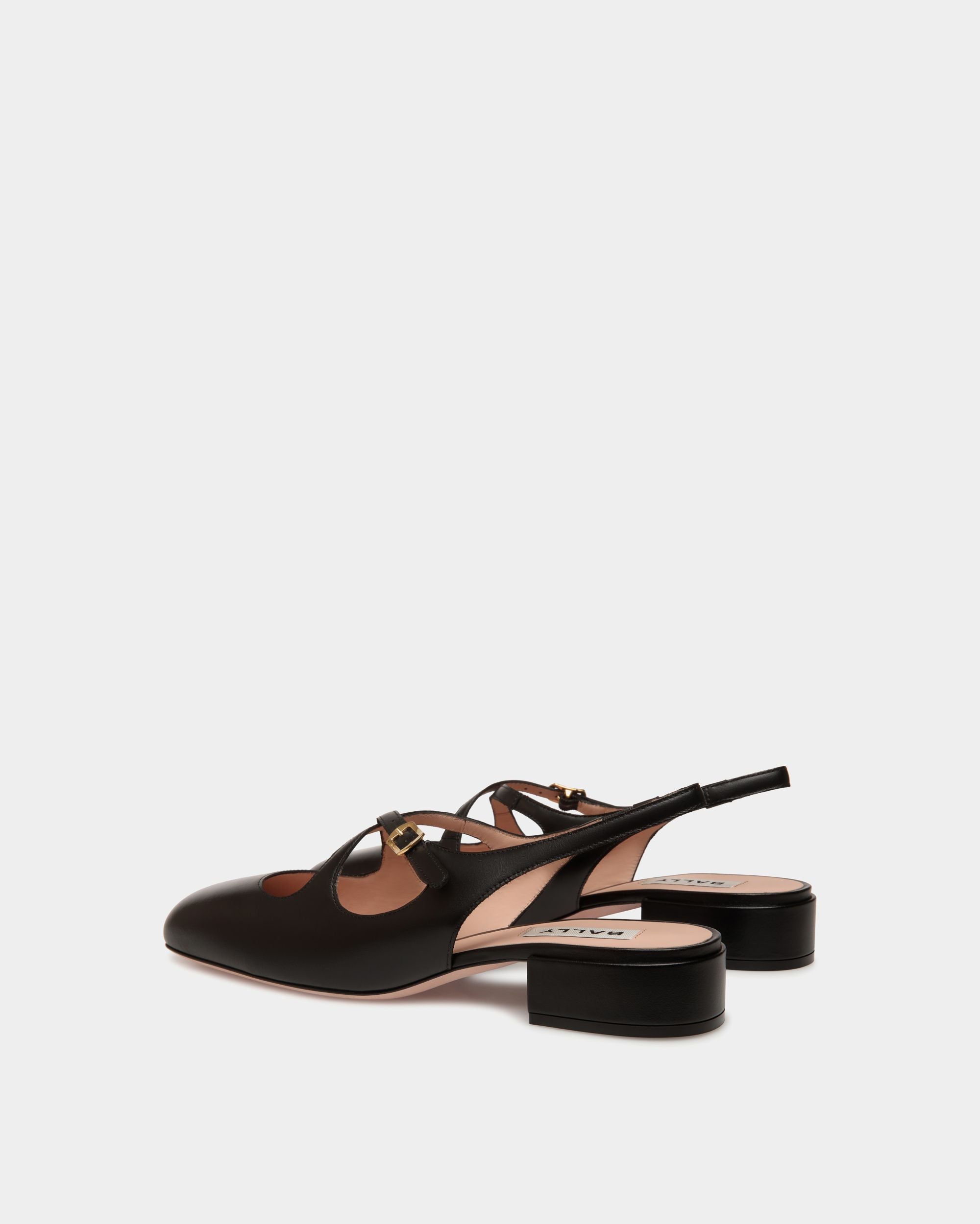 Zapato De Salón Destalonado Ballyrina De Piel Negra - Mujer - Bally - 04