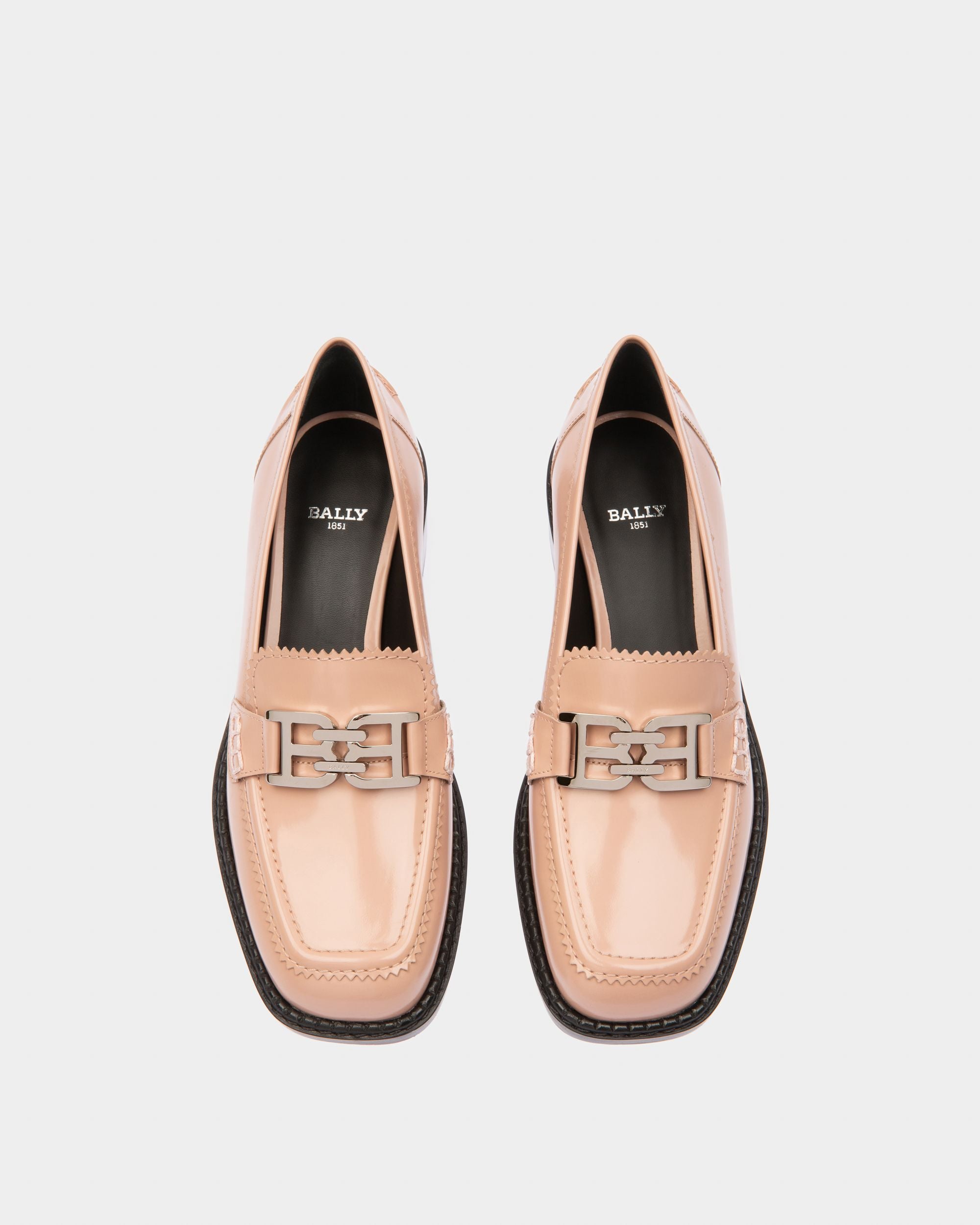 Ellyane Leather Mocassins In Pink - Women's - Bally - 03