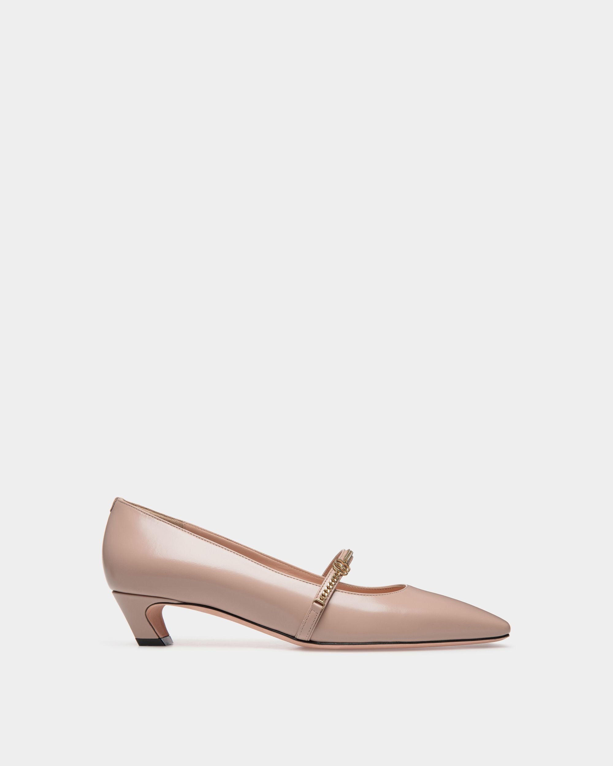 Zapato De Salón Estilo Merceditas Sylt De Piel Cepillada Light Beige - Mujer - Bally - 01