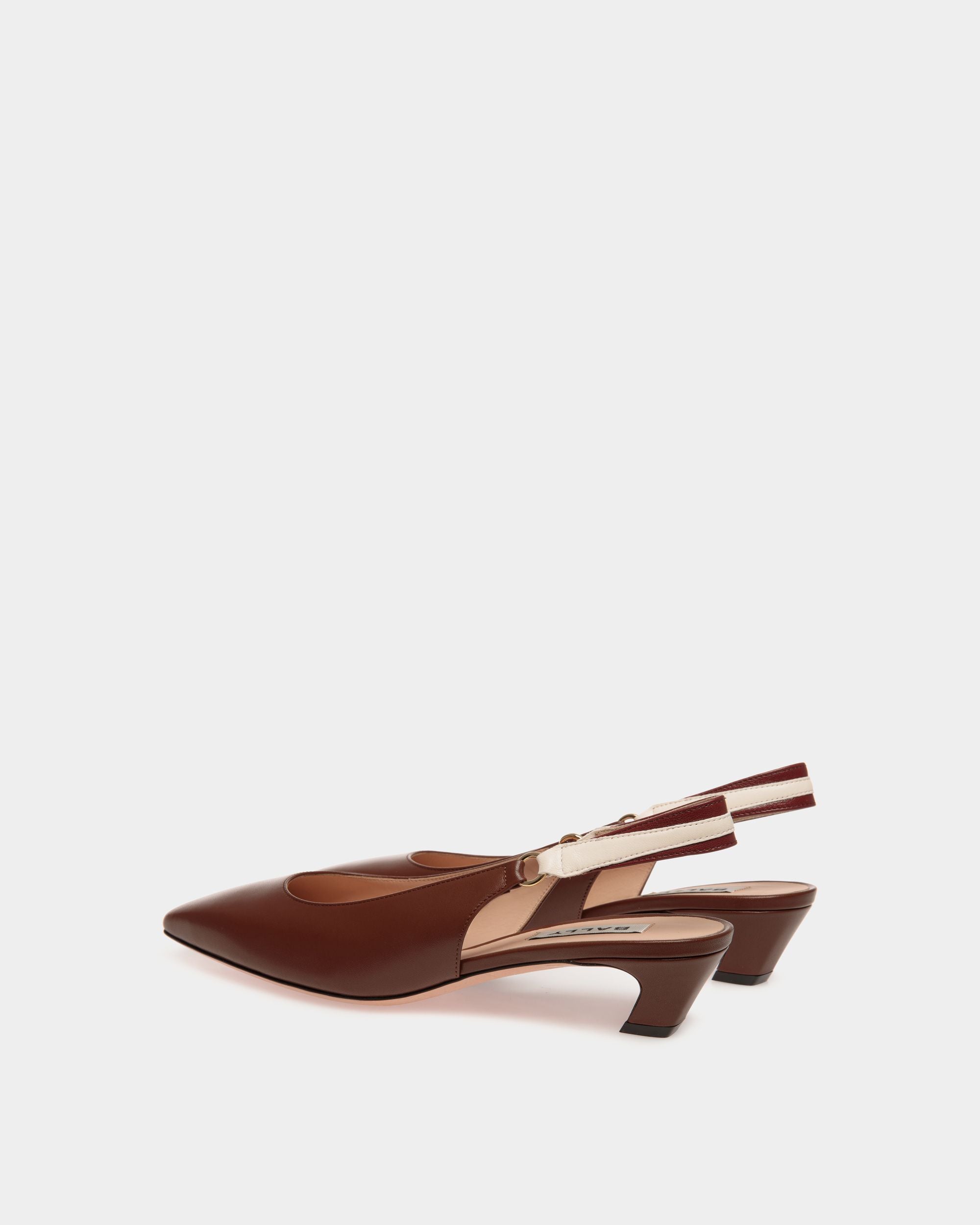 Sylt Slingback Pump In Brown Nappa Leather - Women's - Bally - 04
