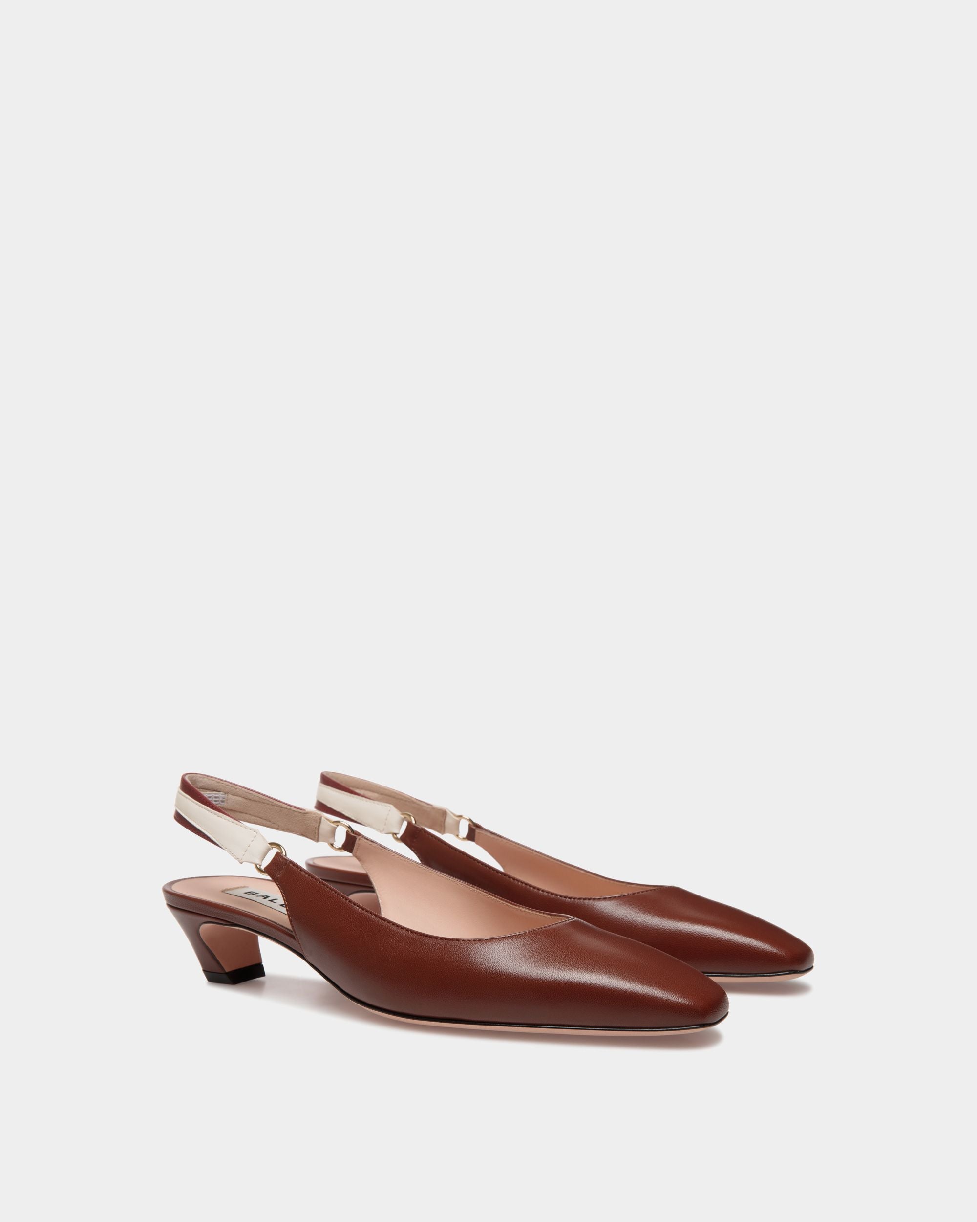 Sylt Slingback Pump In Brown Nappa Leather - Women's - Bally - 02