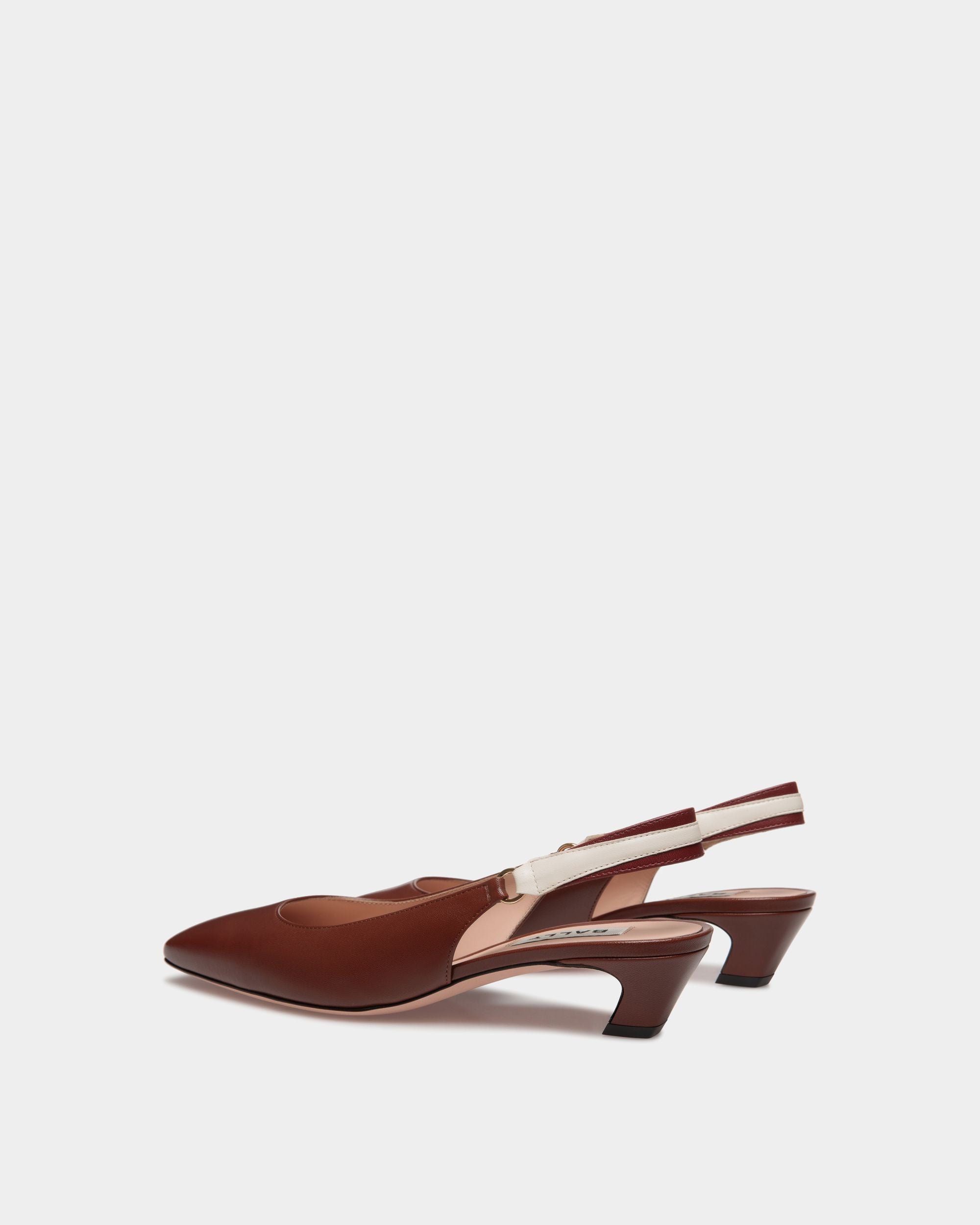 Sylt Slingback Pump In Brown Nappa Leather - Women's - Bally - 03