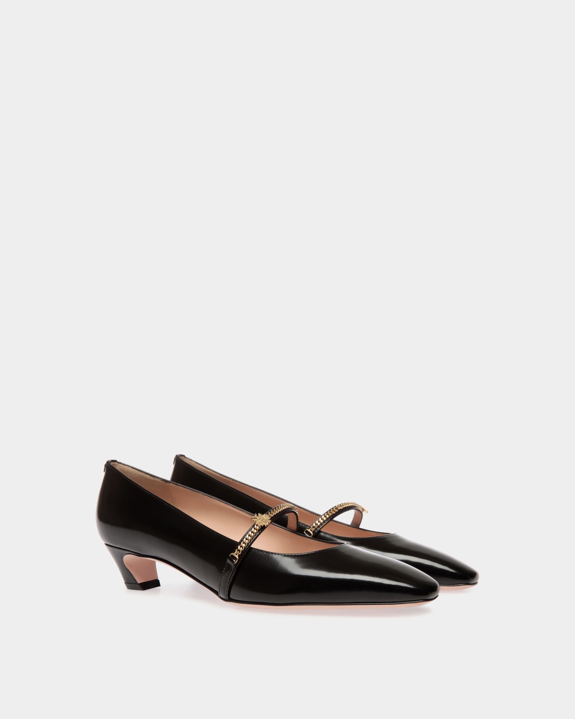 Zapato De Salón Estilo Merceditas Sylt De Piel Cepillada Negra - Mujer - Bally - 03