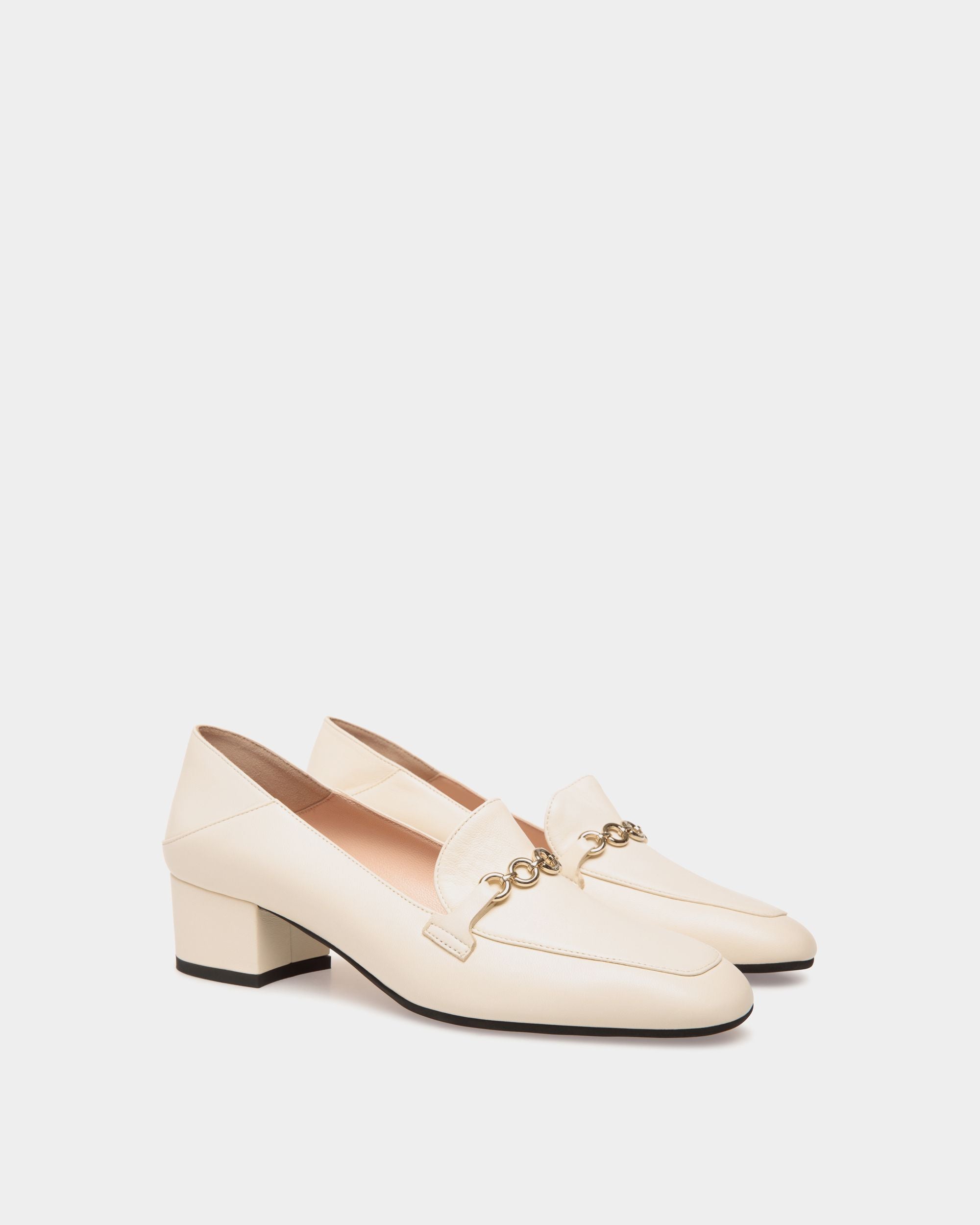 Pump In White Leather - Women's - Bally - 02