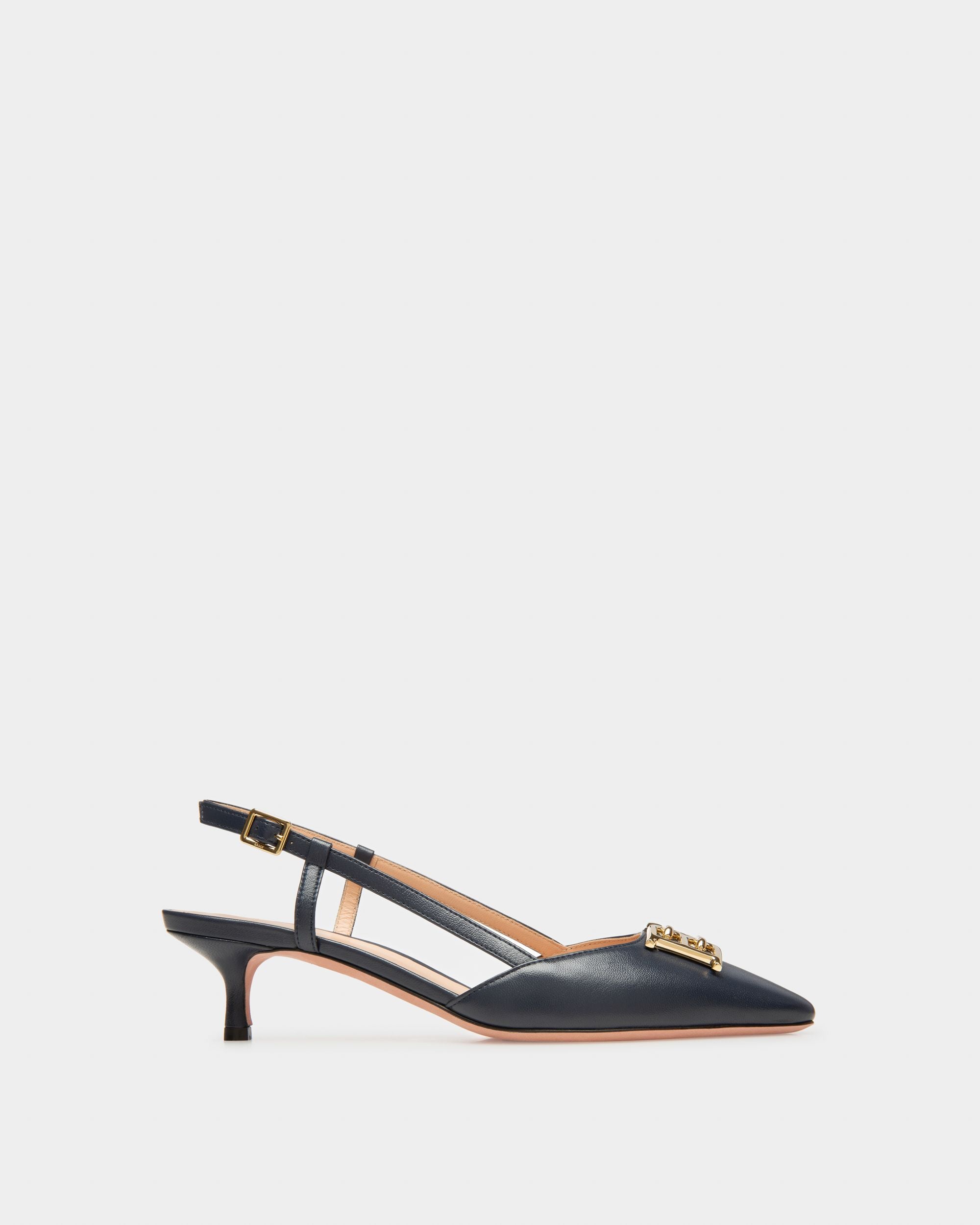 Eva Leather Pumps In Navy - Women's - Bally - 01