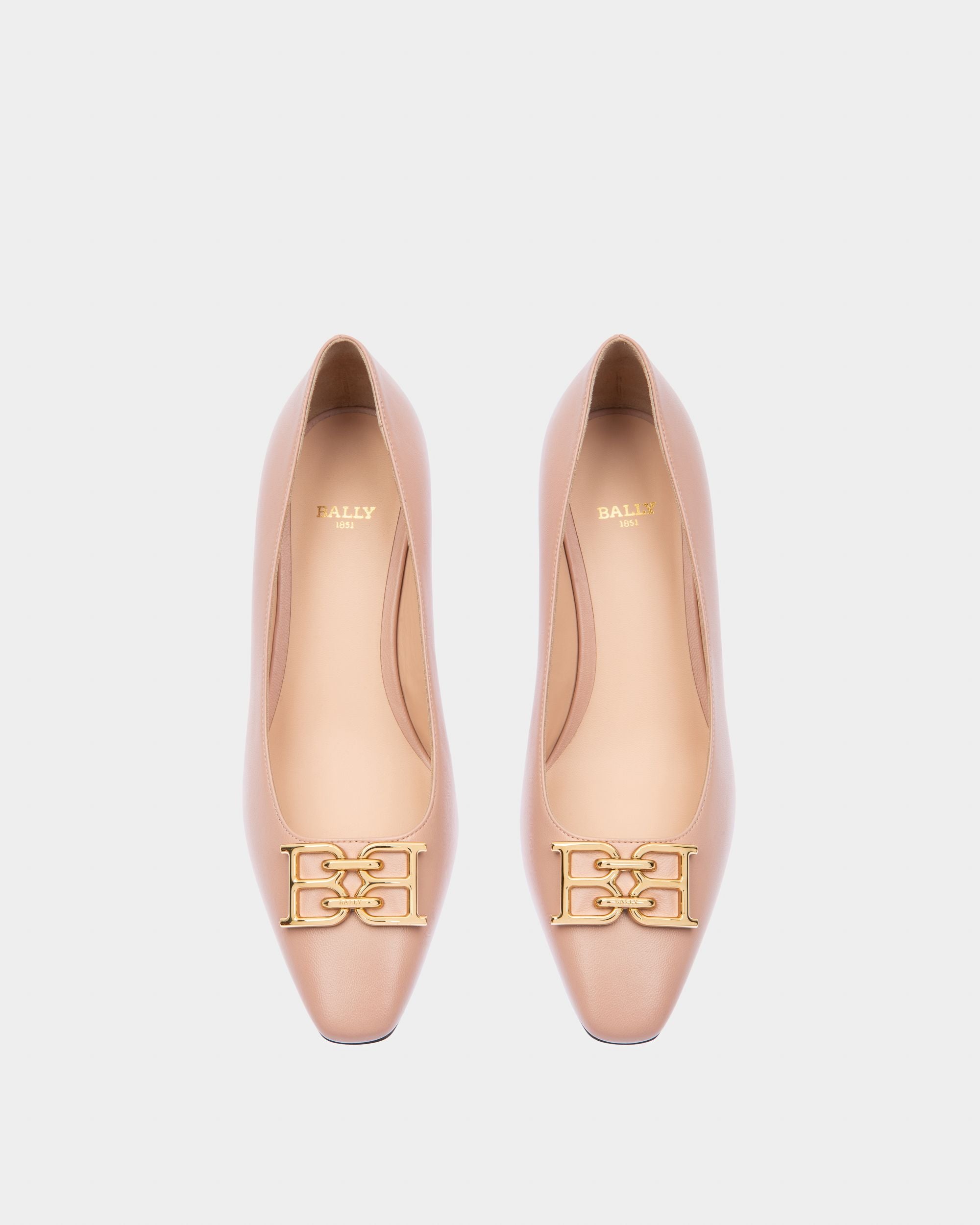 Evanca Leather Pumps In Pale Pink - Women's - Bally - 02