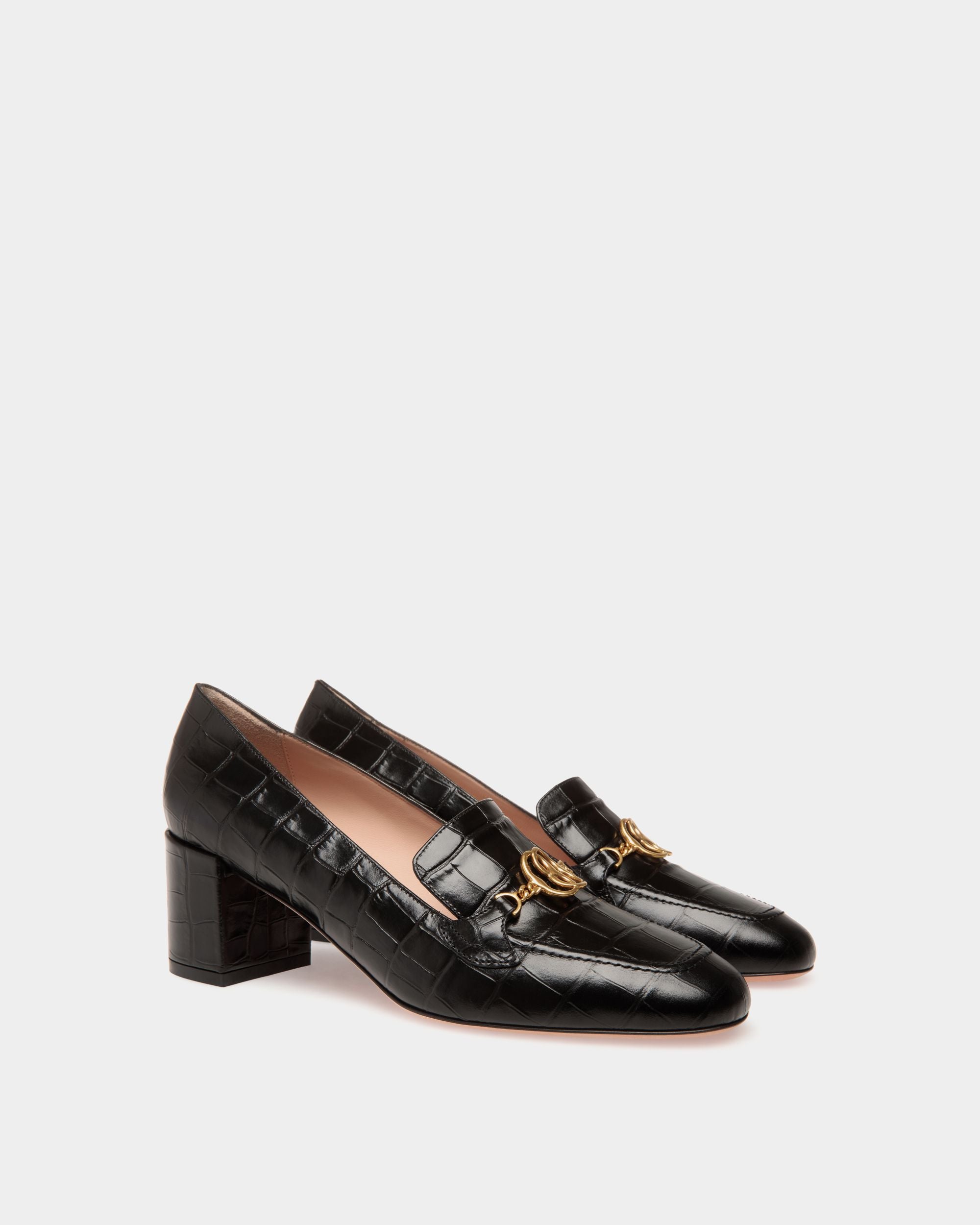 Daily Emblem Pumps In Black Leather - Women's - Bally - 02