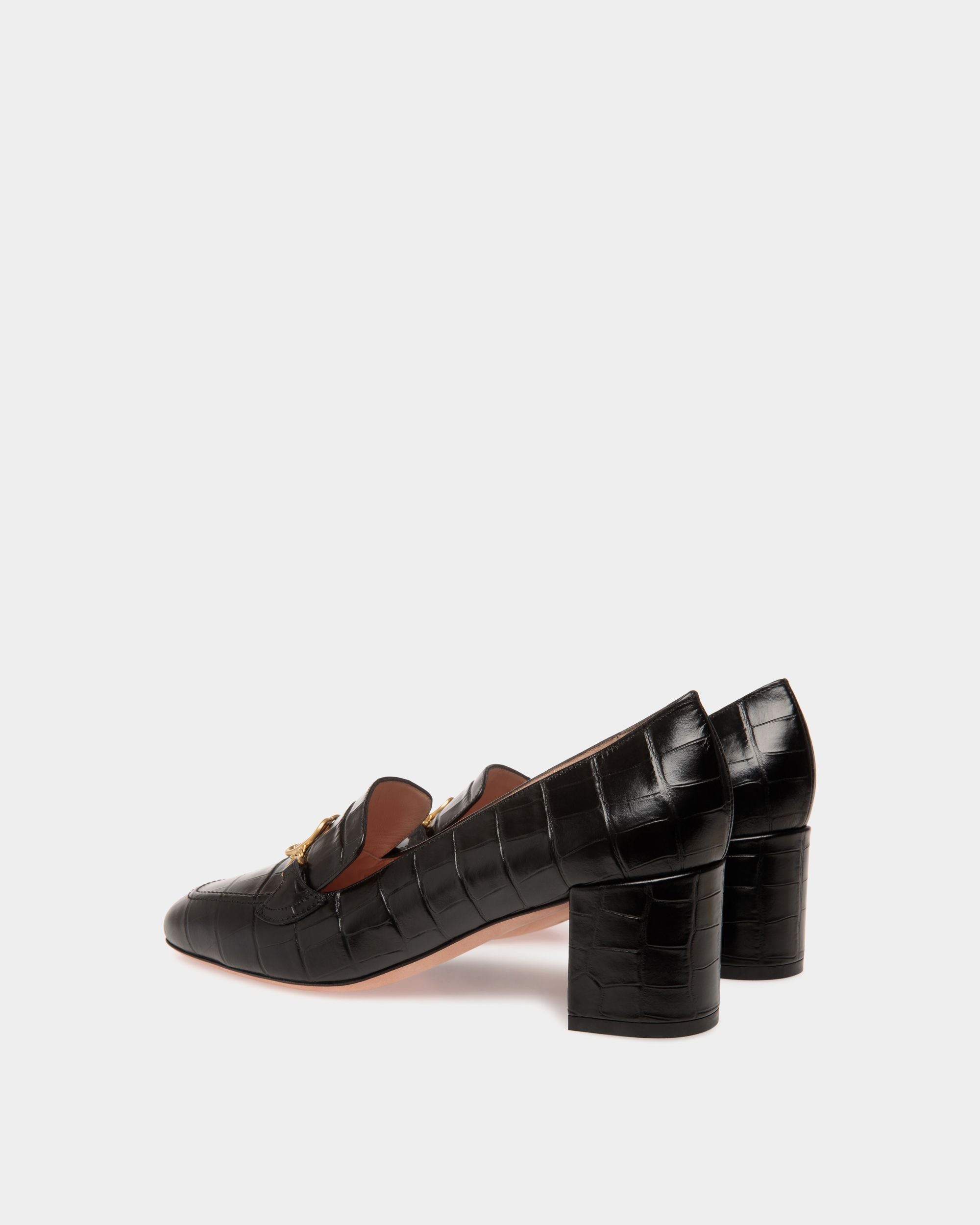 Daily Emblem Pumps In Black Leather - Women's - Bally - 03