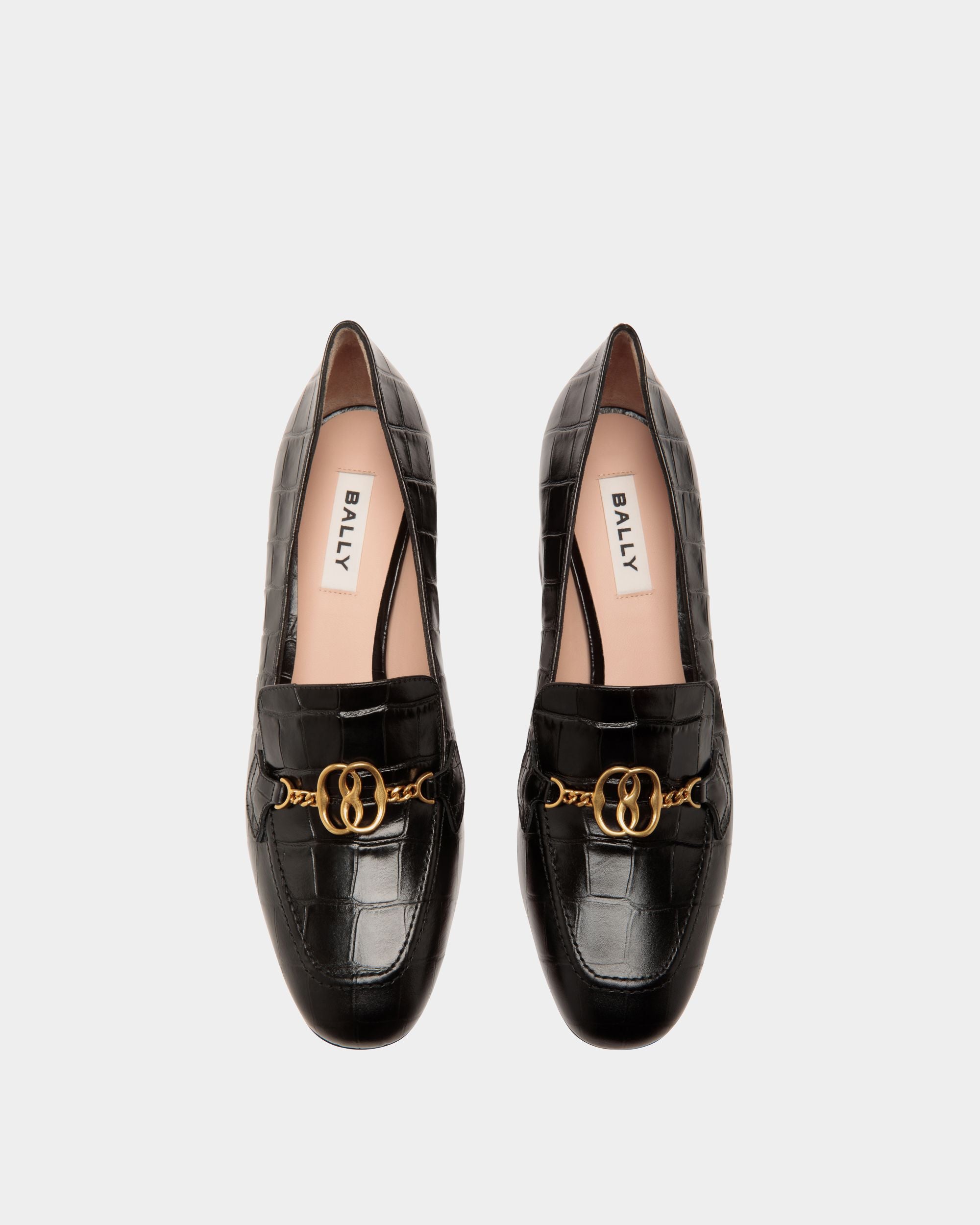 Daily Emblem Pumps In Black Leather - Women's - Bally - 04