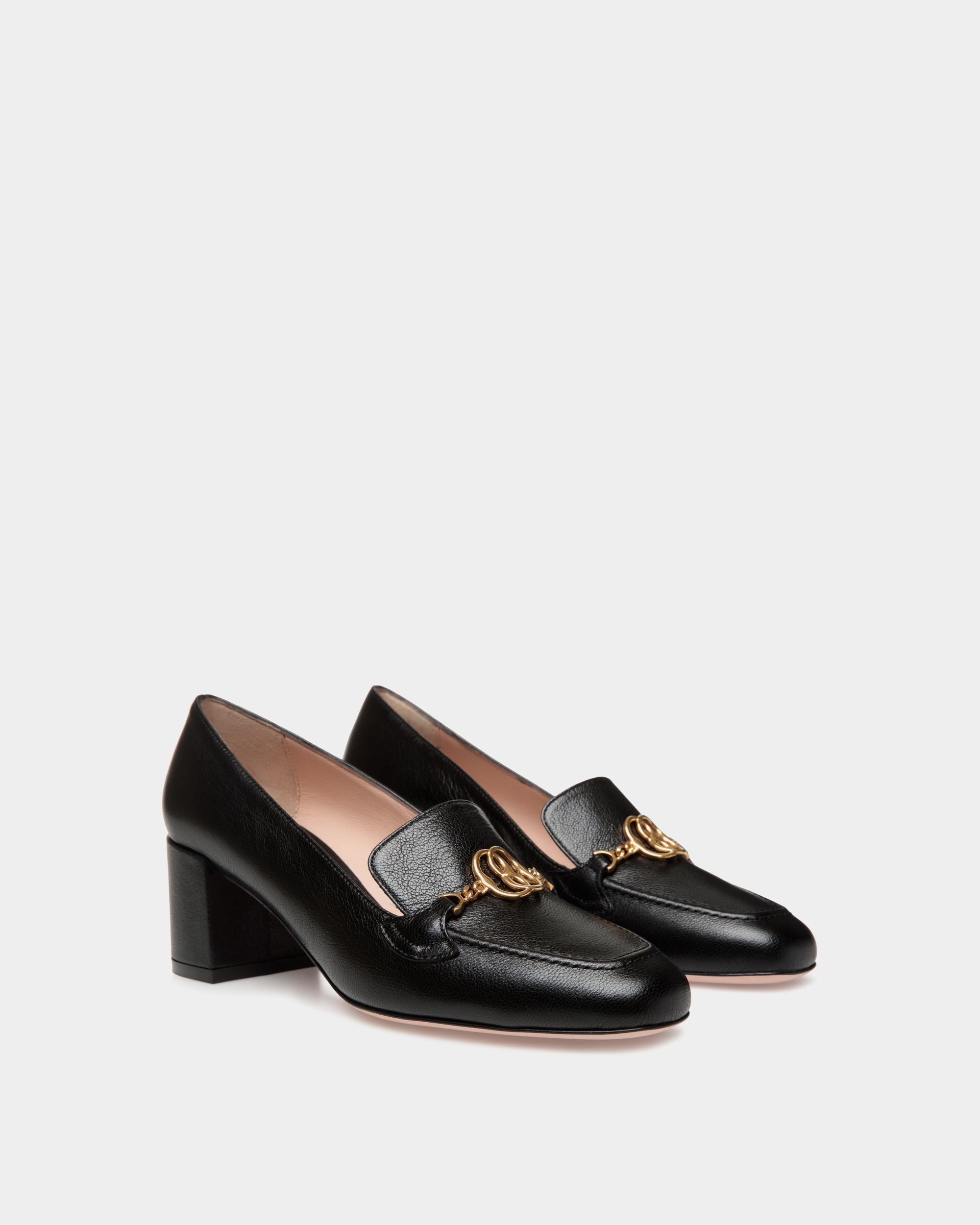 Daily Emblem Pumps In Black Leather - Women's - Bally - 02