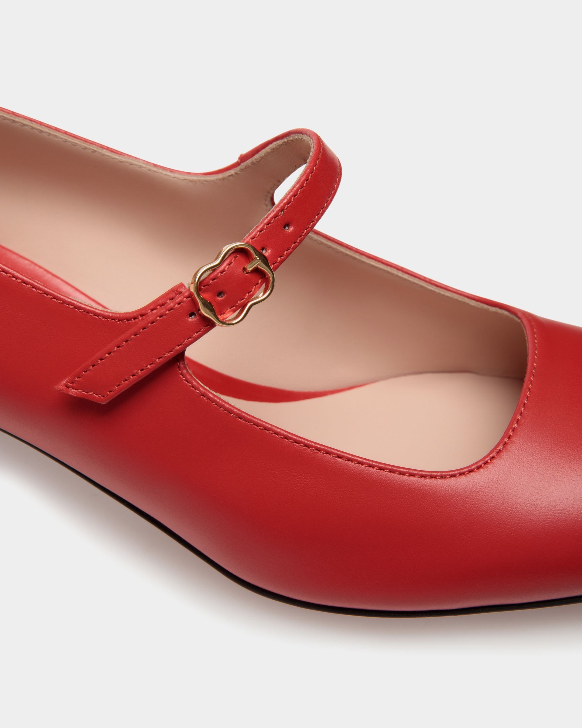 Zapato De Salón Estilo Merceditas Ballyrina De Piel Candy Red - Mujer - Bally - 06