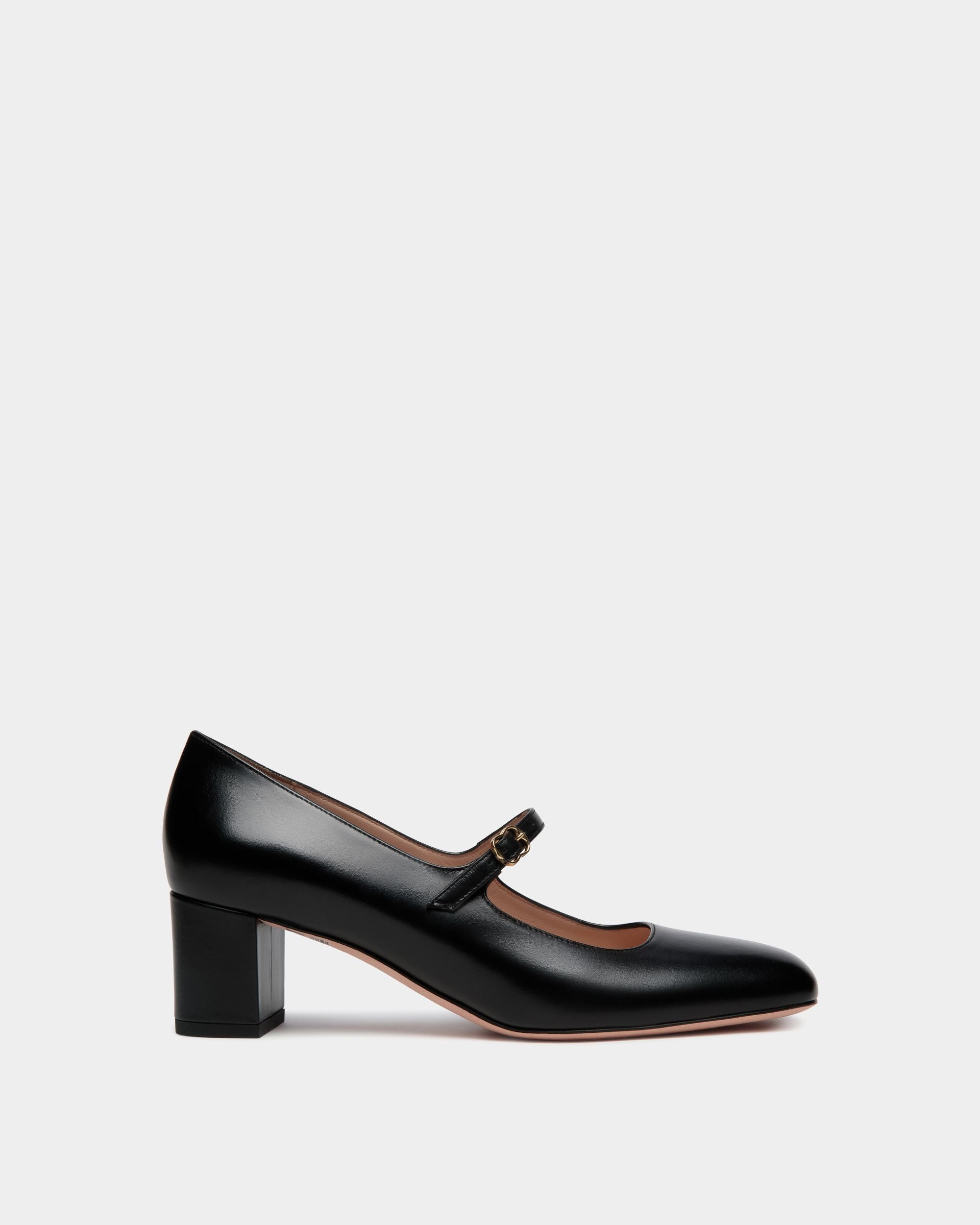 Ballyrina Mary-Jane Pump In Black Leather - Women's - Bally - 01