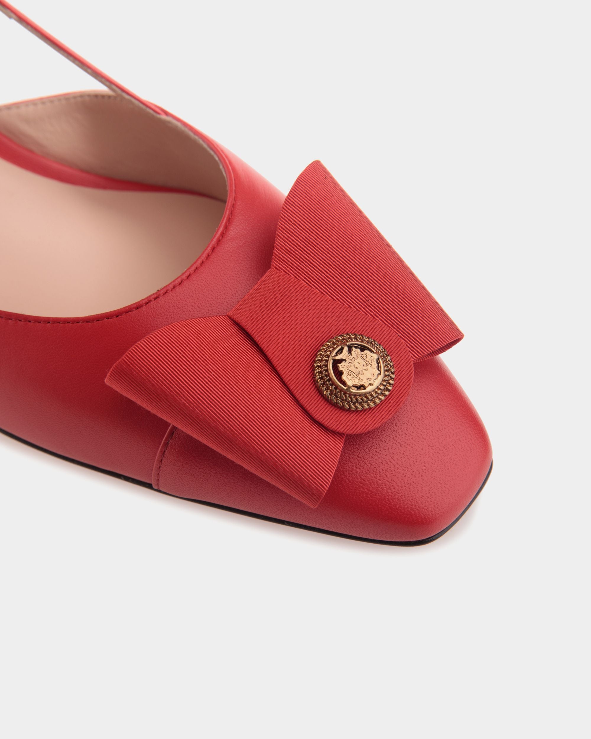 B-Bow Slingback Pump in Red Leather - Mujer - Bally - 05