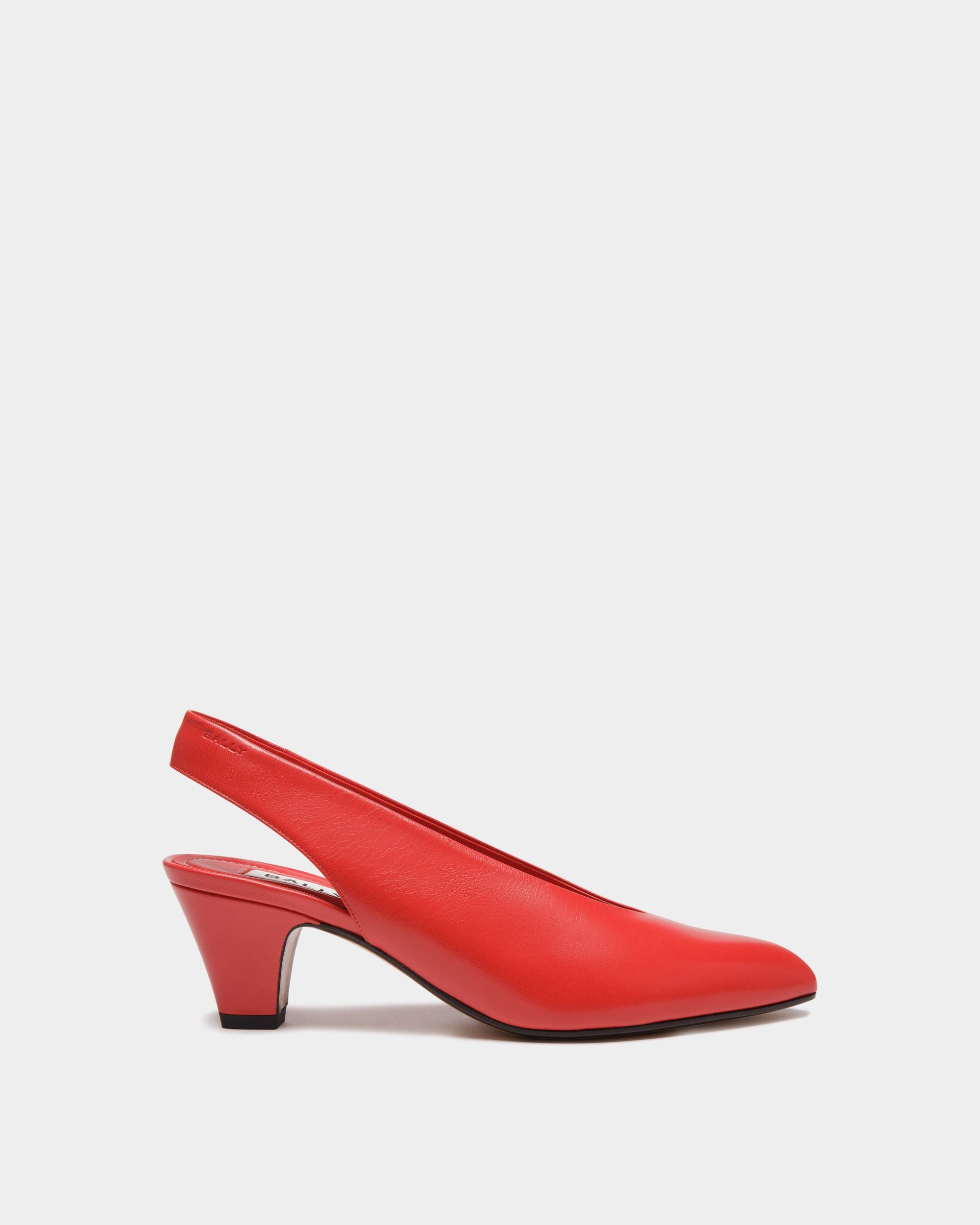 Alva Pump in Red Leather - Women's - Bally - 01