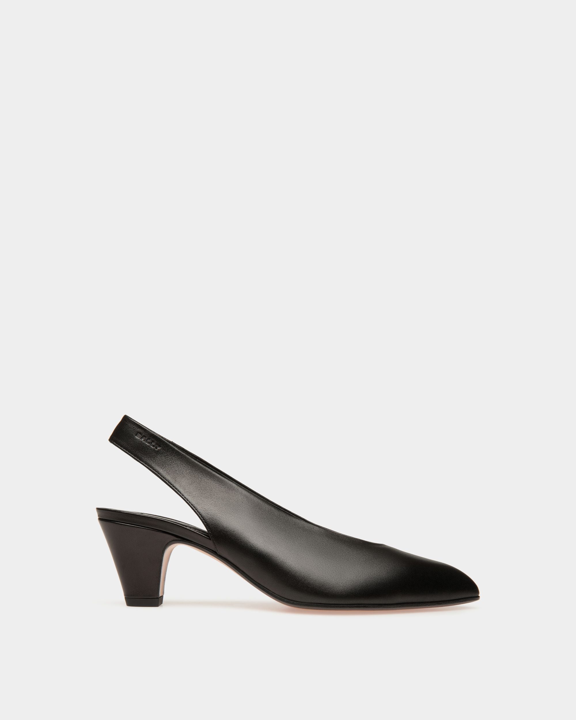 Alva Slingback Pump in Black Leather - Women's - Bally - 01