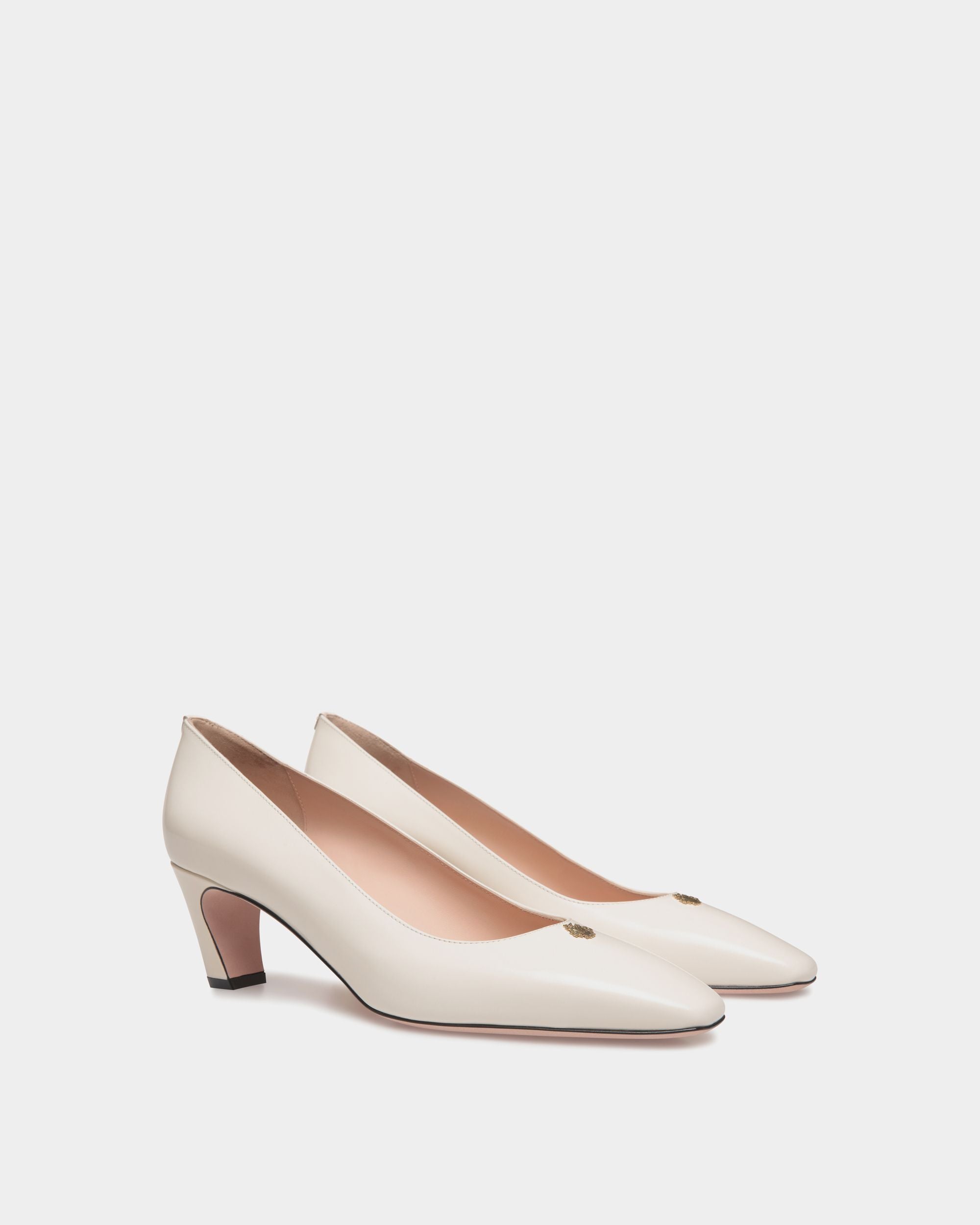 Sylt Pump in White Leather - Mujer - Bally - 02