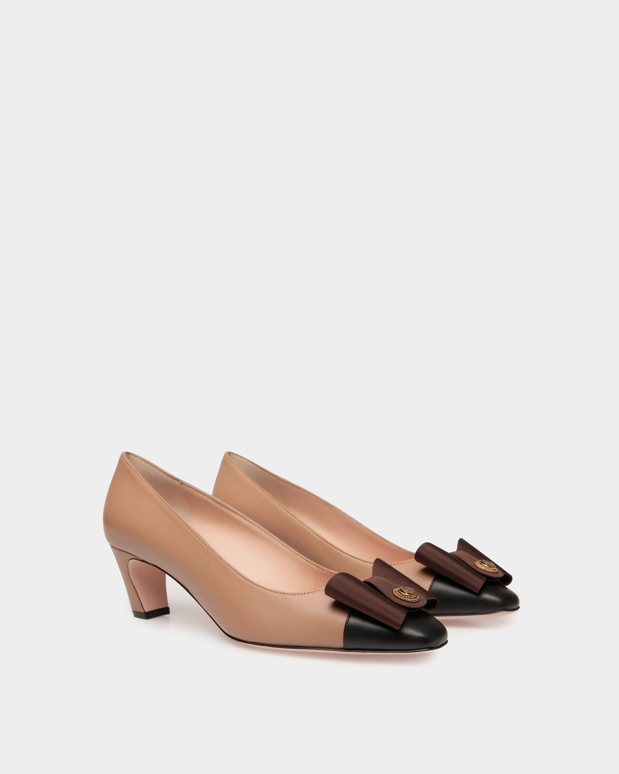 B-Bow Pump in Praline Beige Leather - Women's - Bally - 02