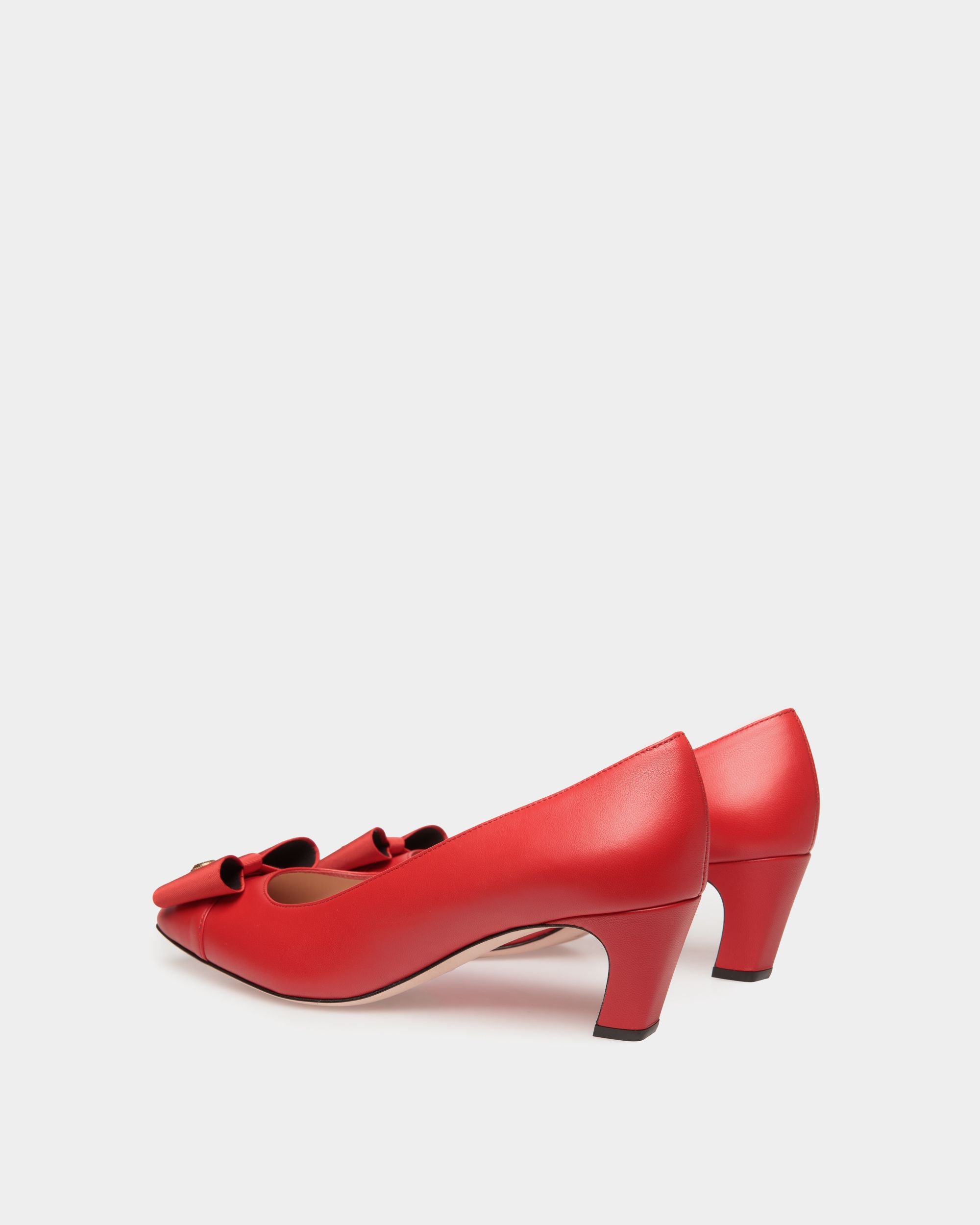 B-Bow Pump in Red Leather - Women's - Bally - 03