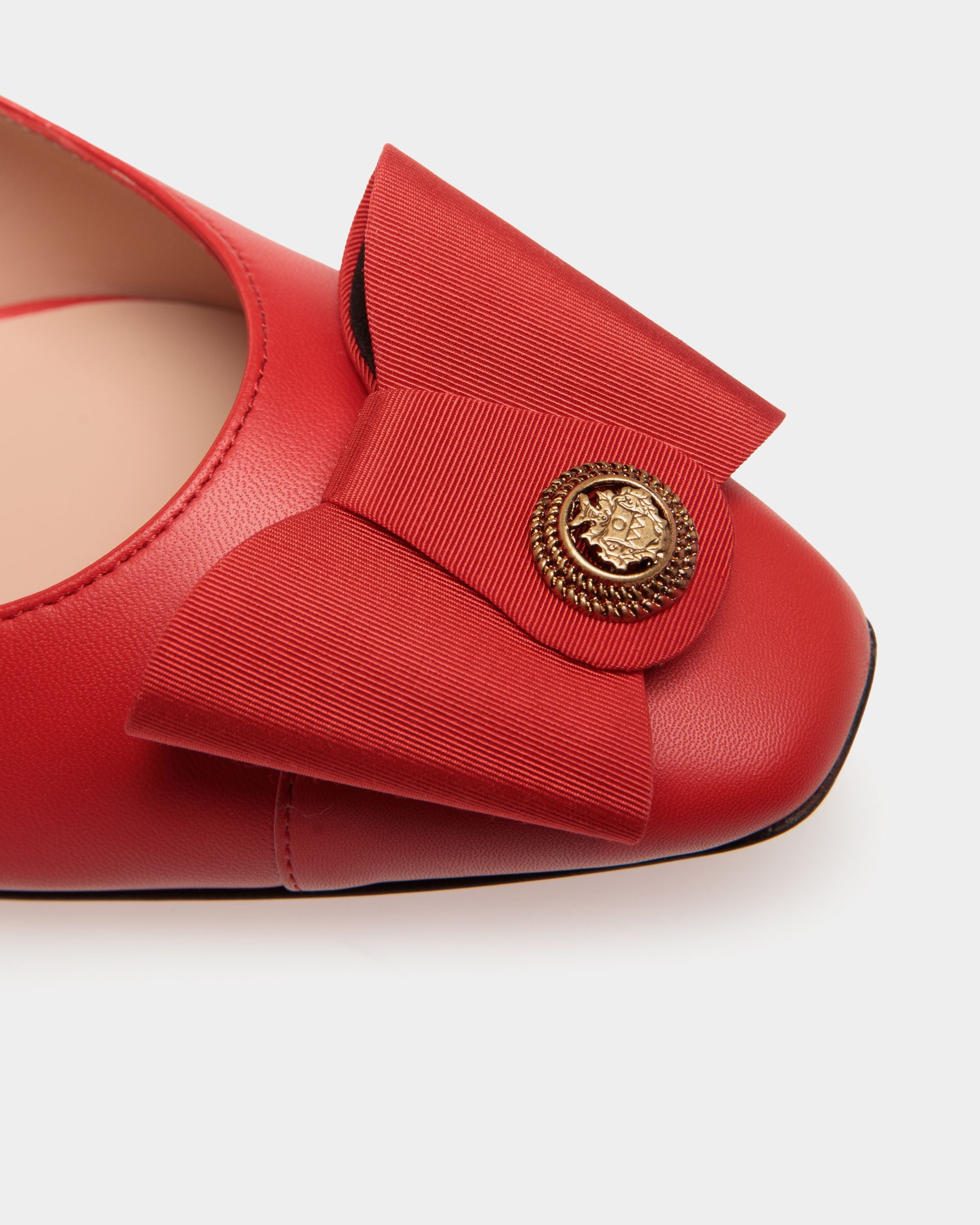 B-Bow Pump in Red Leather - Women's - Bally - 05