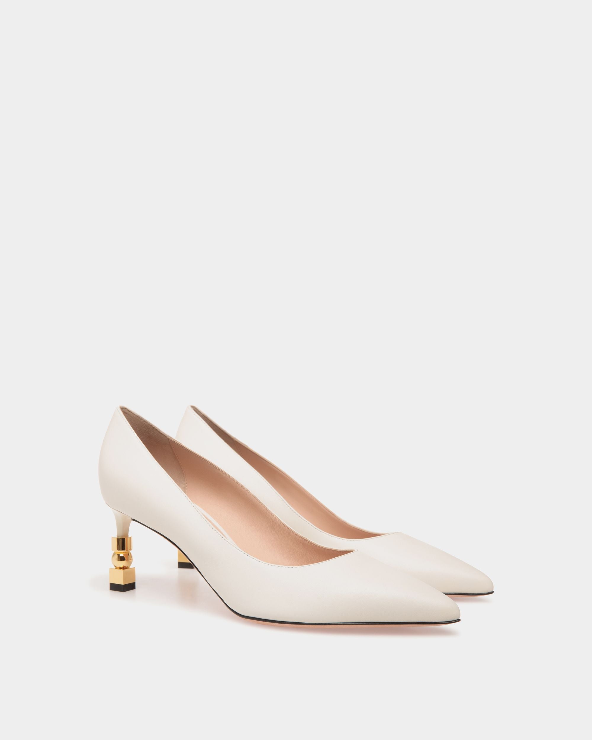 Block Pumps In White Leather - Mujer - Bally - 02