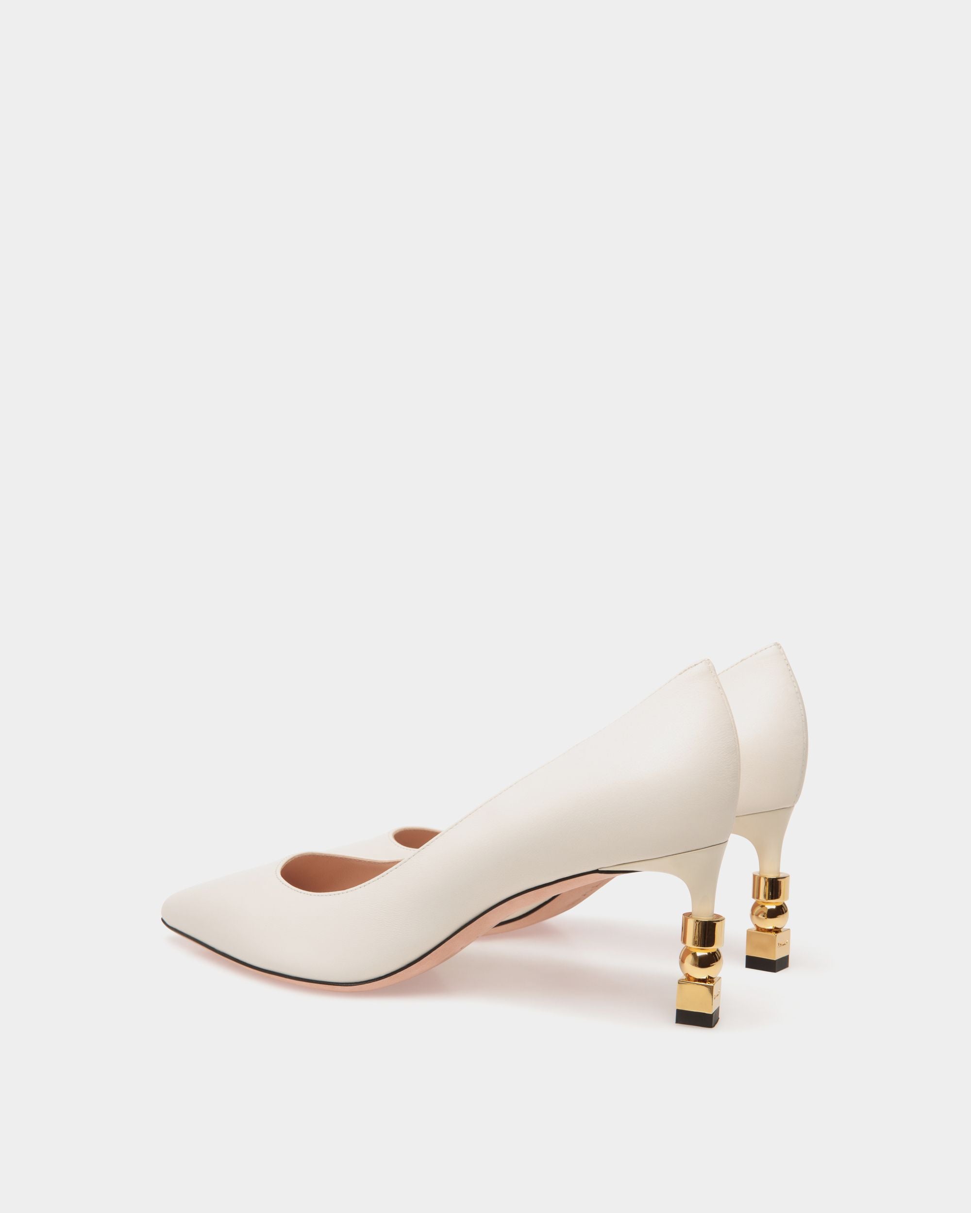 Block Pumps In White Leather - Mujer - Bally - 03