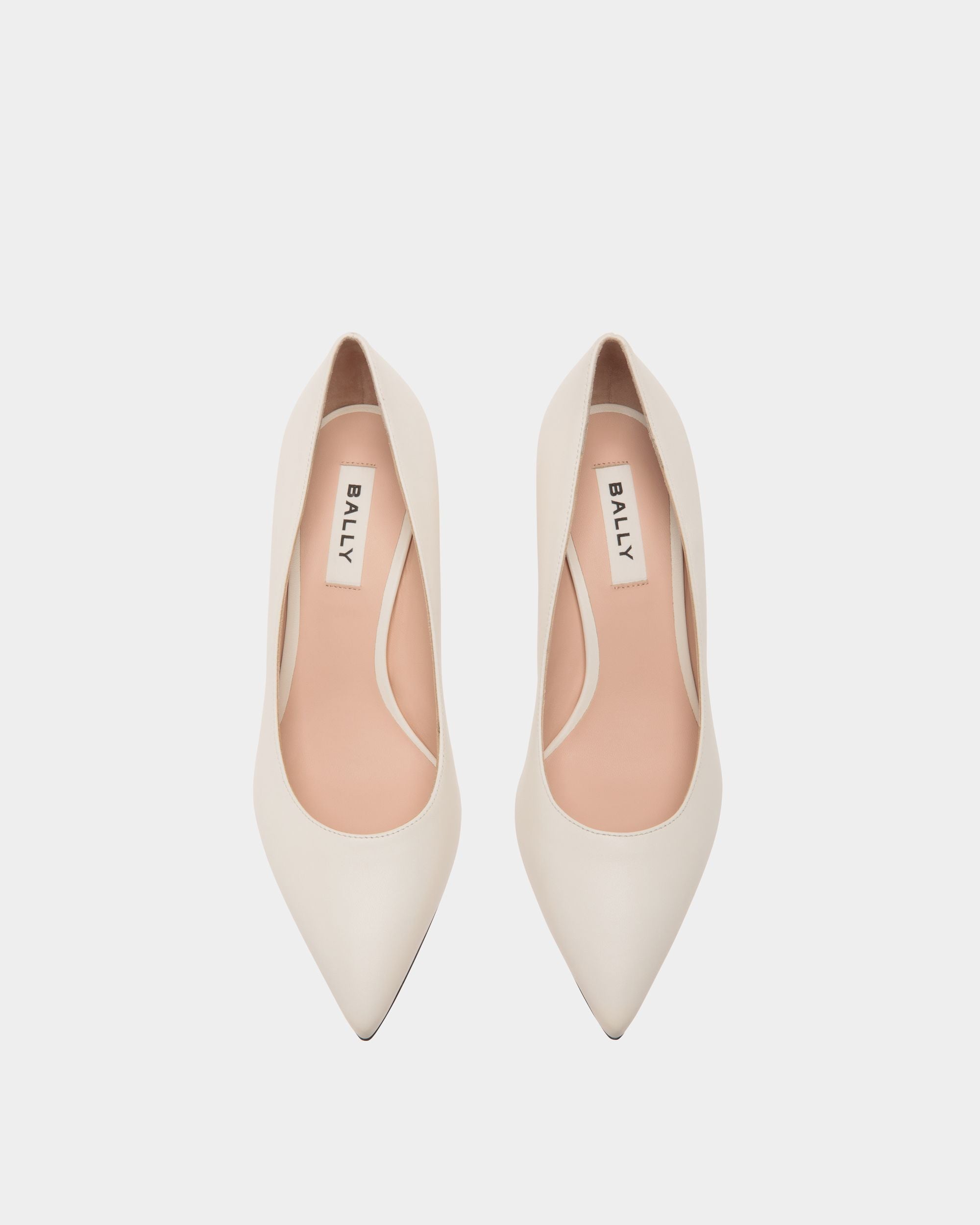Block Pumps In White Leather - Mujer - Bally - 04