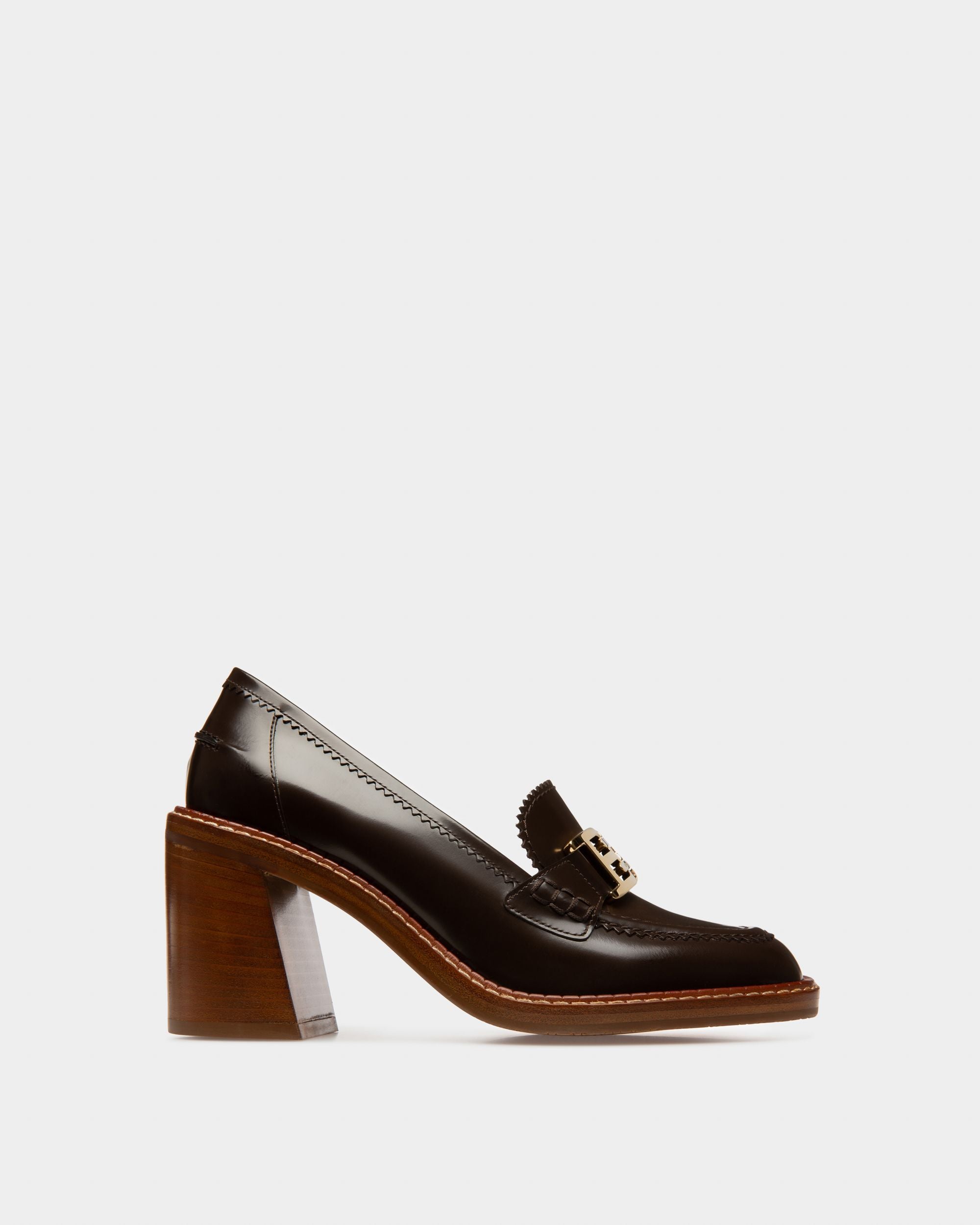 Zapato De Salón Ellyane De Piel Color Ébano - Mujer - Bally - 01