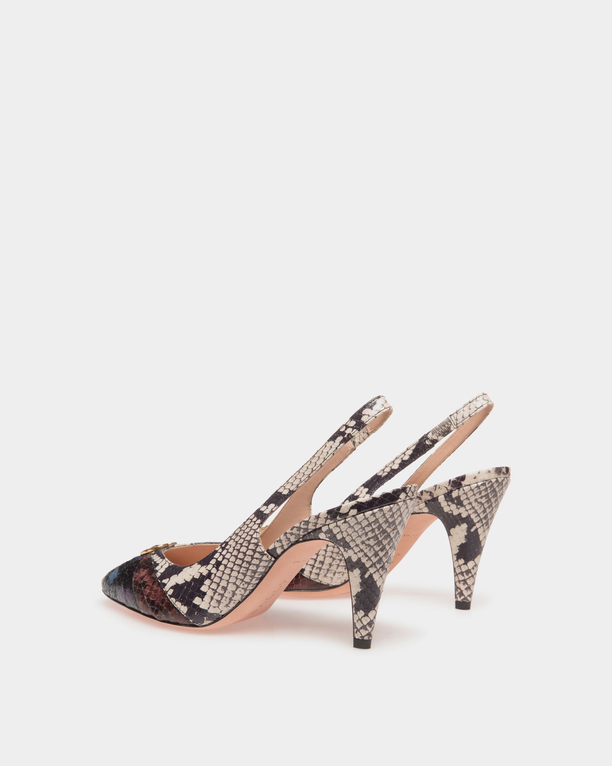 Jolene Slingback Pump in Multicolor Python Printed Leather - Women's - Bally - 03
