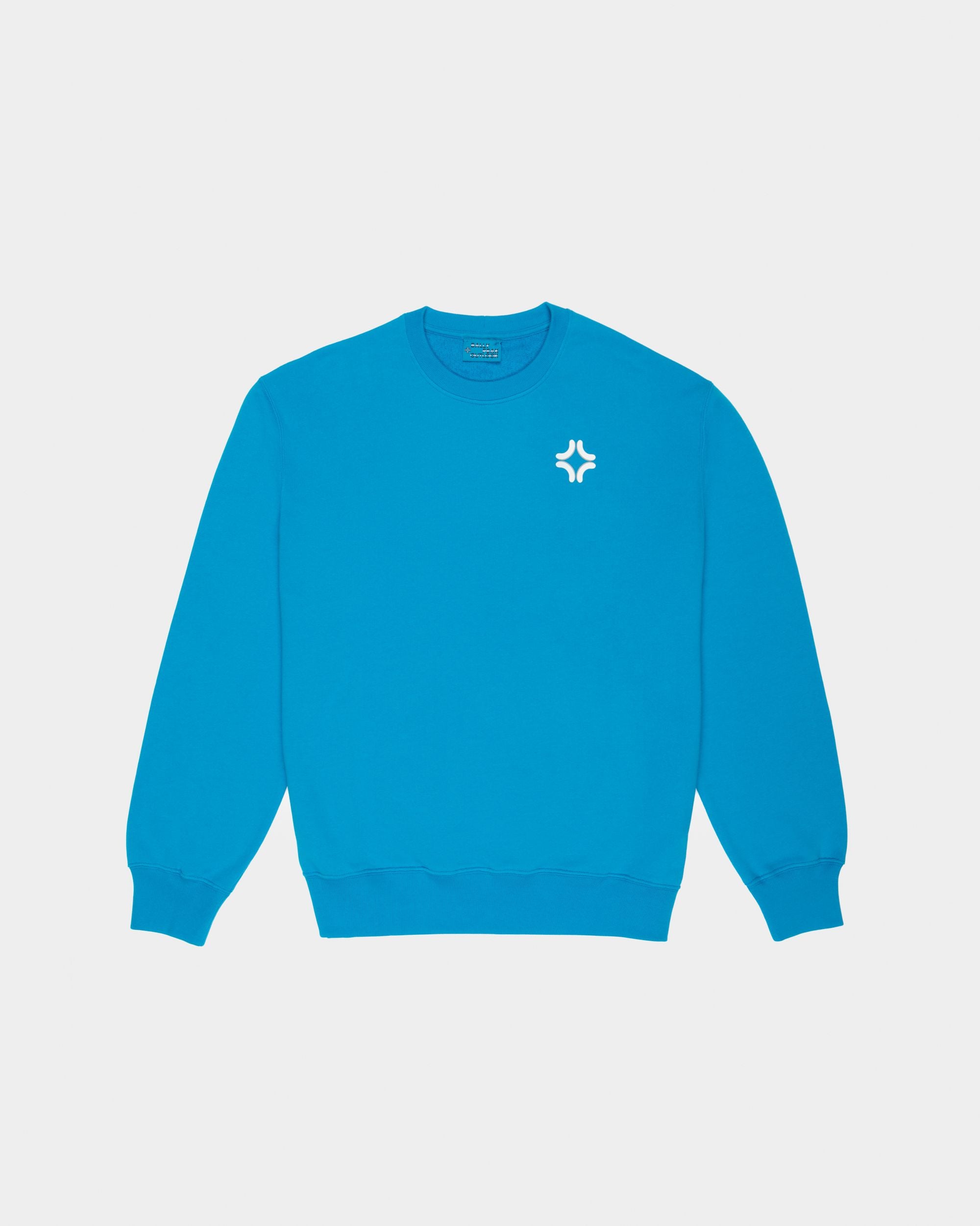 Bally Peak Outlook Crewneck Sudadera De Algodón Orgánico En Color Azul Con Cuello Redondo - Mujer - Bally - 01