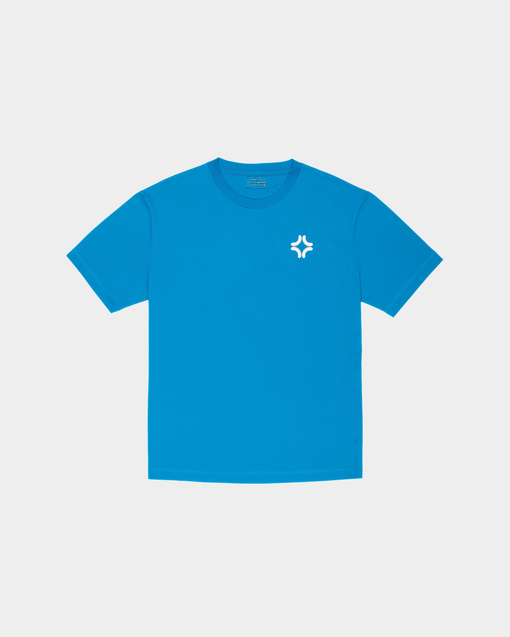 Bally Peak Outlook T-Shirt Camiseta En Algodón Orgánico De Color Azul - Mujer - Bally - 01