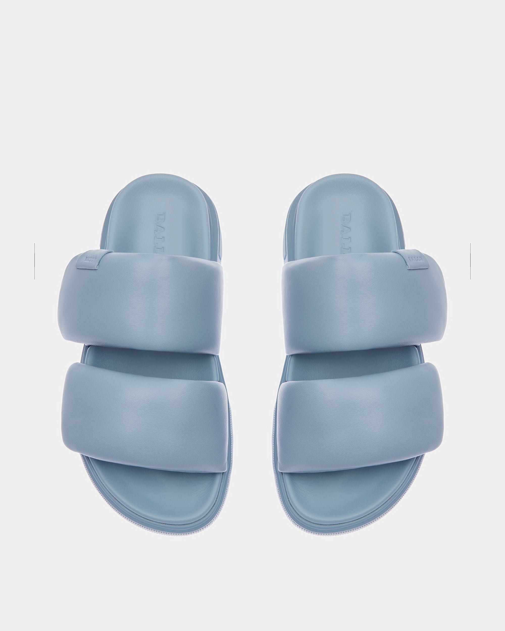 Joey-W Leather Sandals In Light Blue - Women's - Bally - 02
