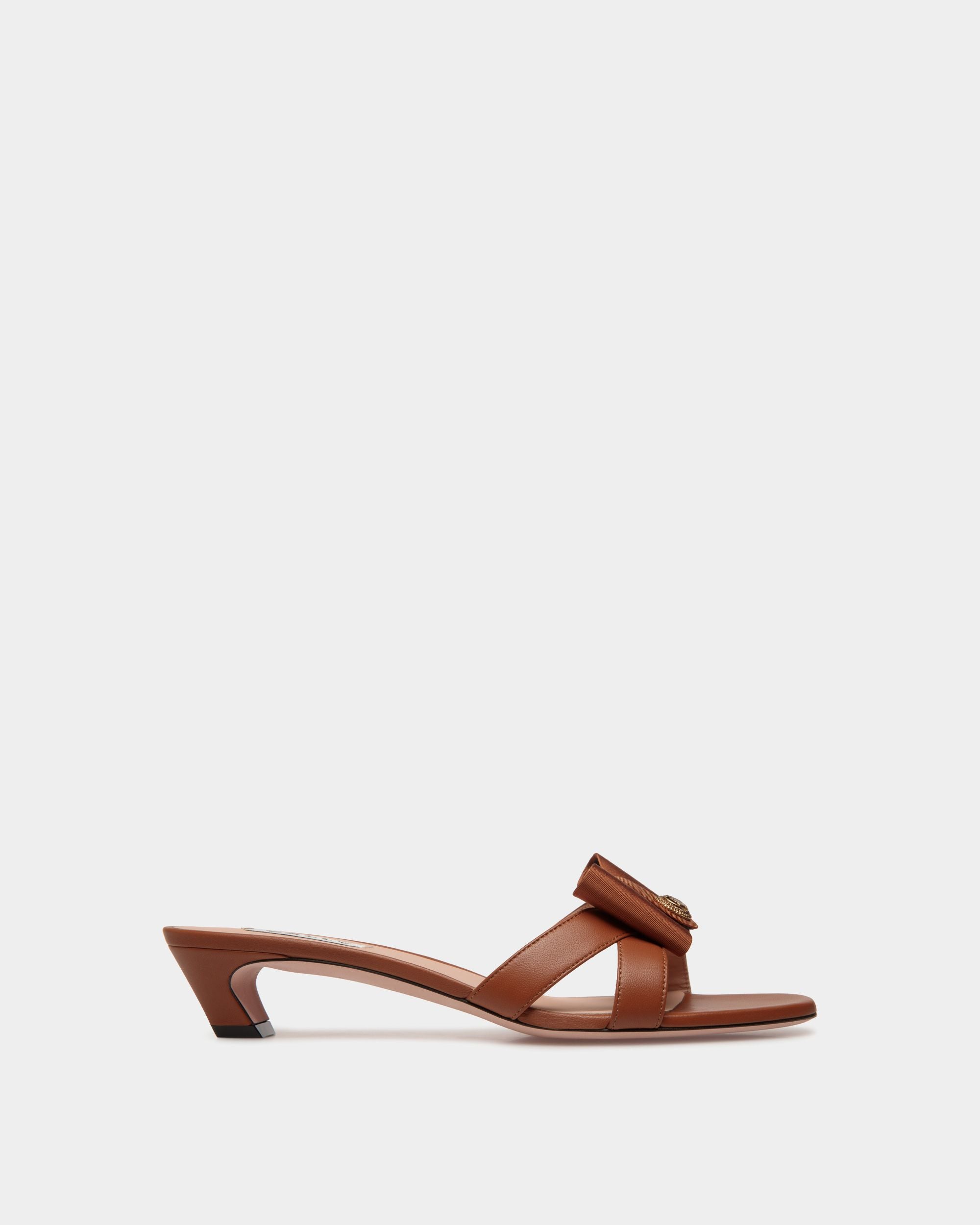 Sandalia B-Bow De Piel Marrón - Mujer - Bally - 01