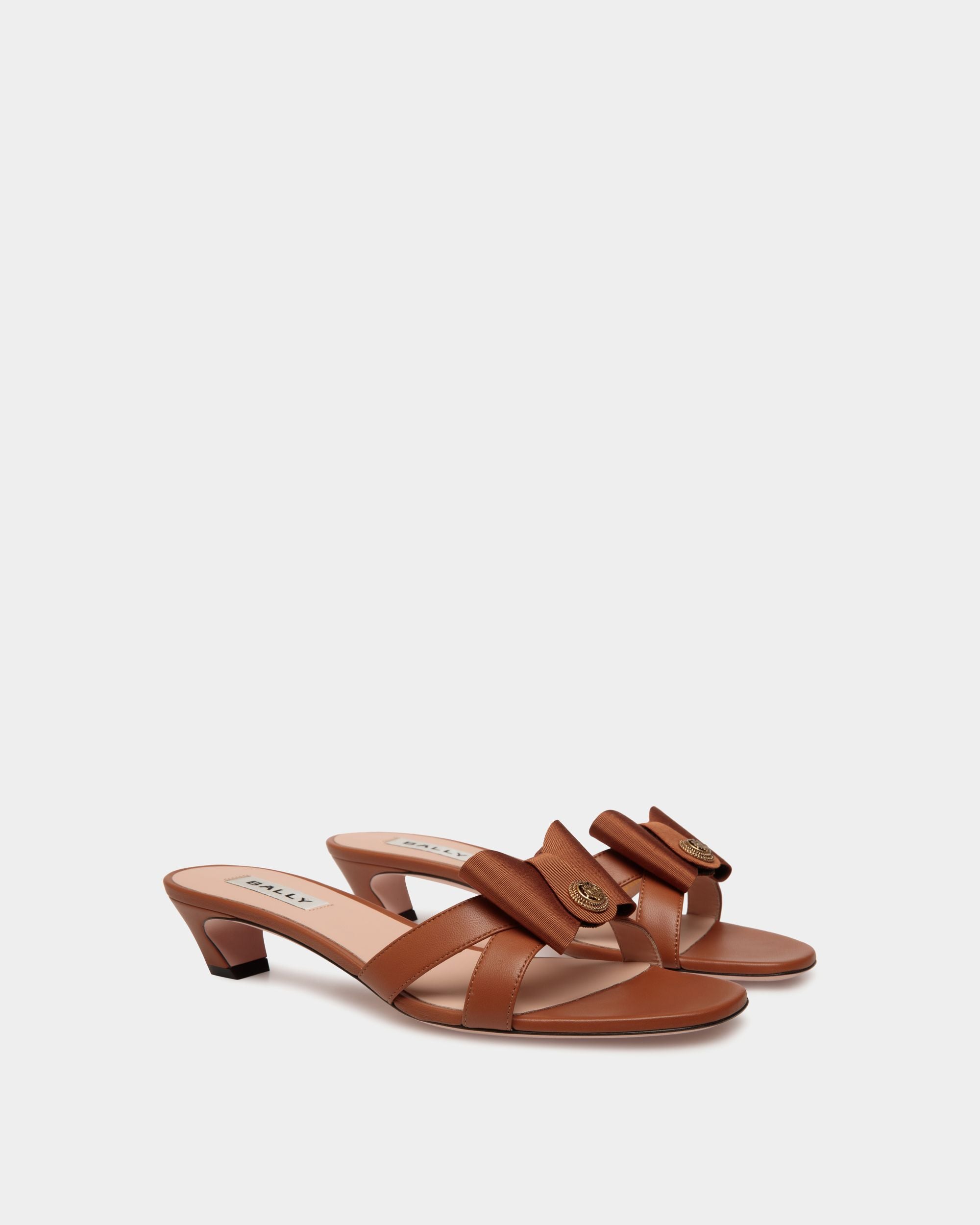 Sandalia B-Bow De Piel Marrón - Mujer - Bally - 03