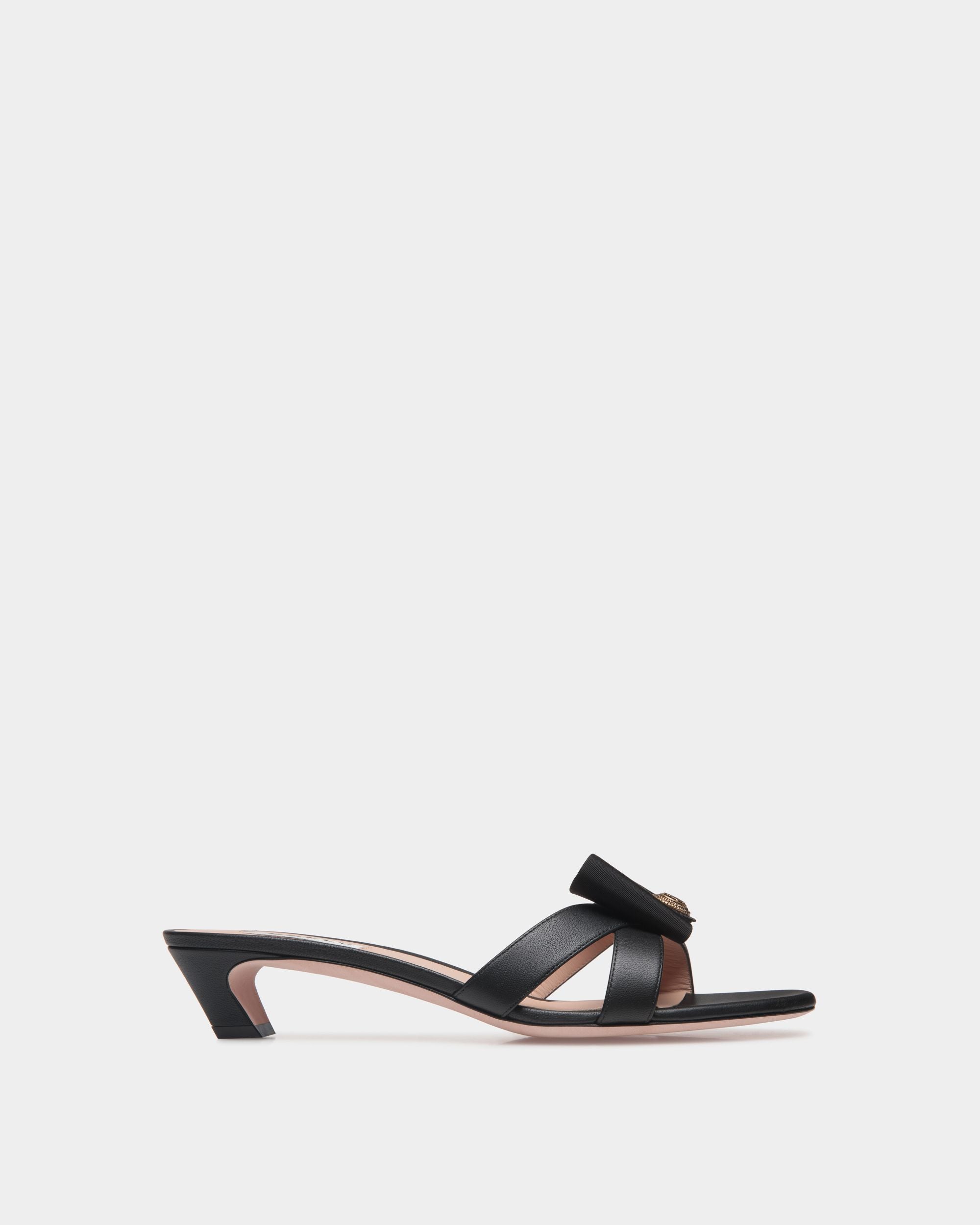B-Bow Sandal in Black Leather - Mujer - Bally - 01