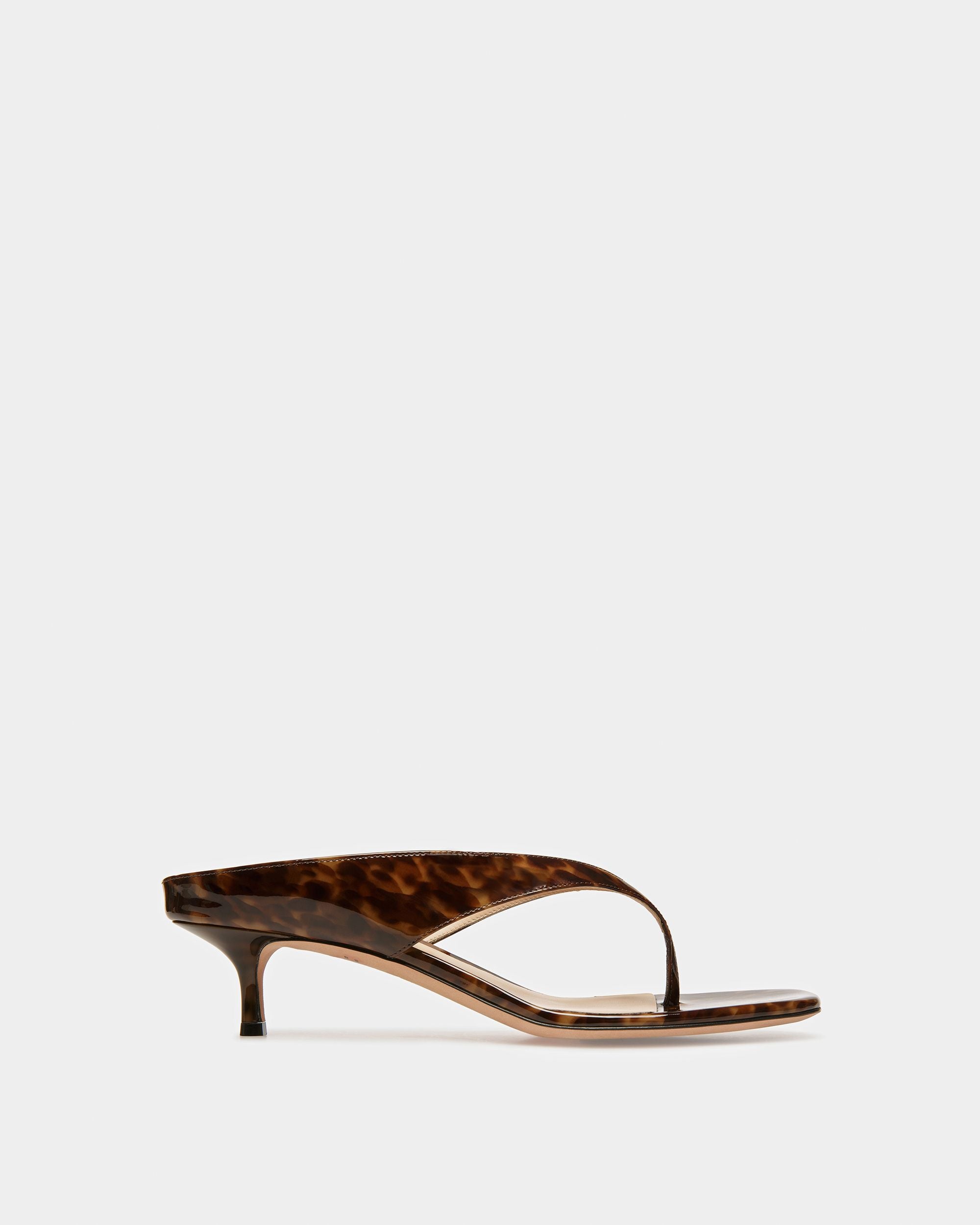 Nyna Sandalias De Piel En Charol Marrón Carey - Mujer - Bally - 01