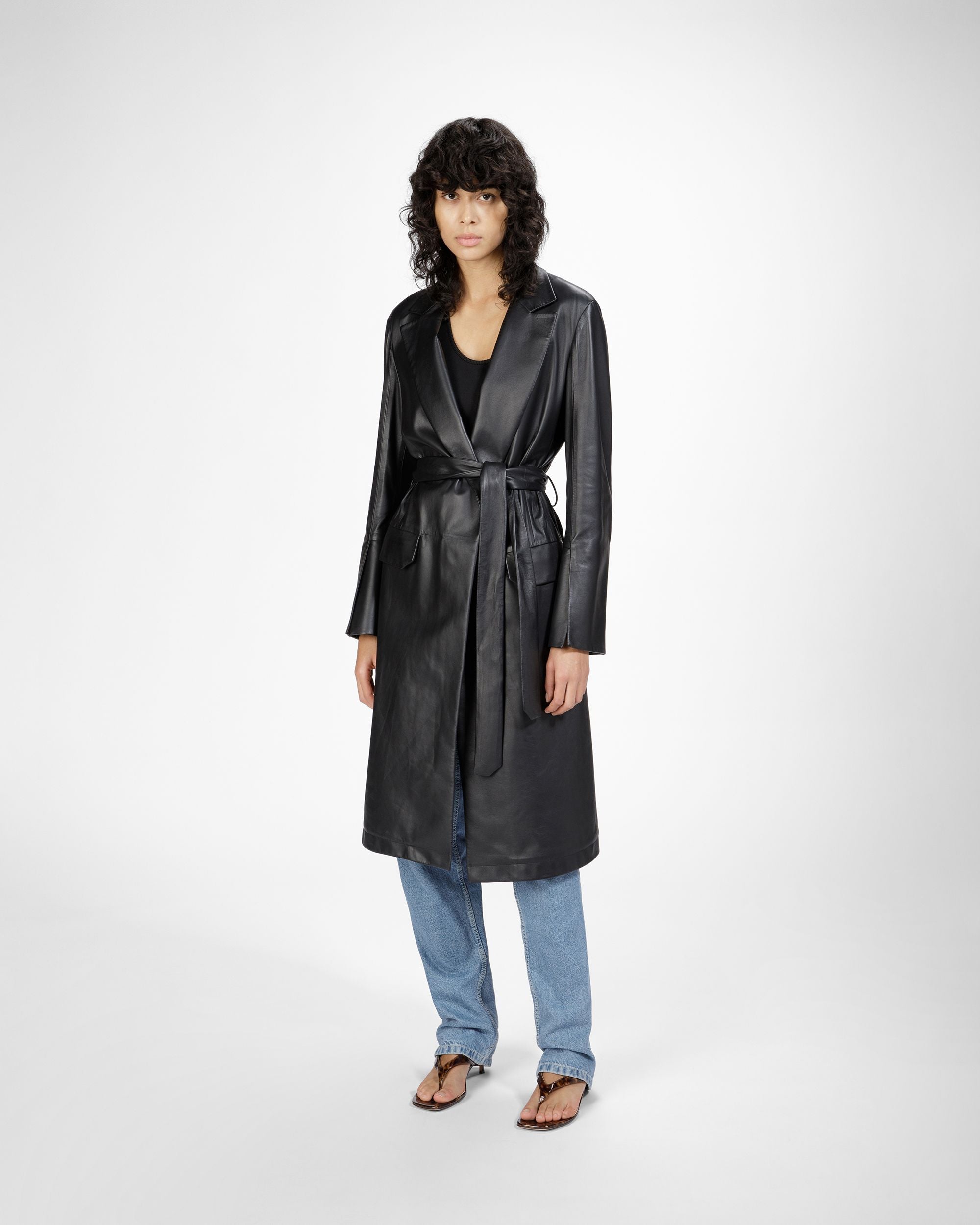 Nyna Sandalias De Piel En Charol Marrón Carey - Mujer - Bally - 03