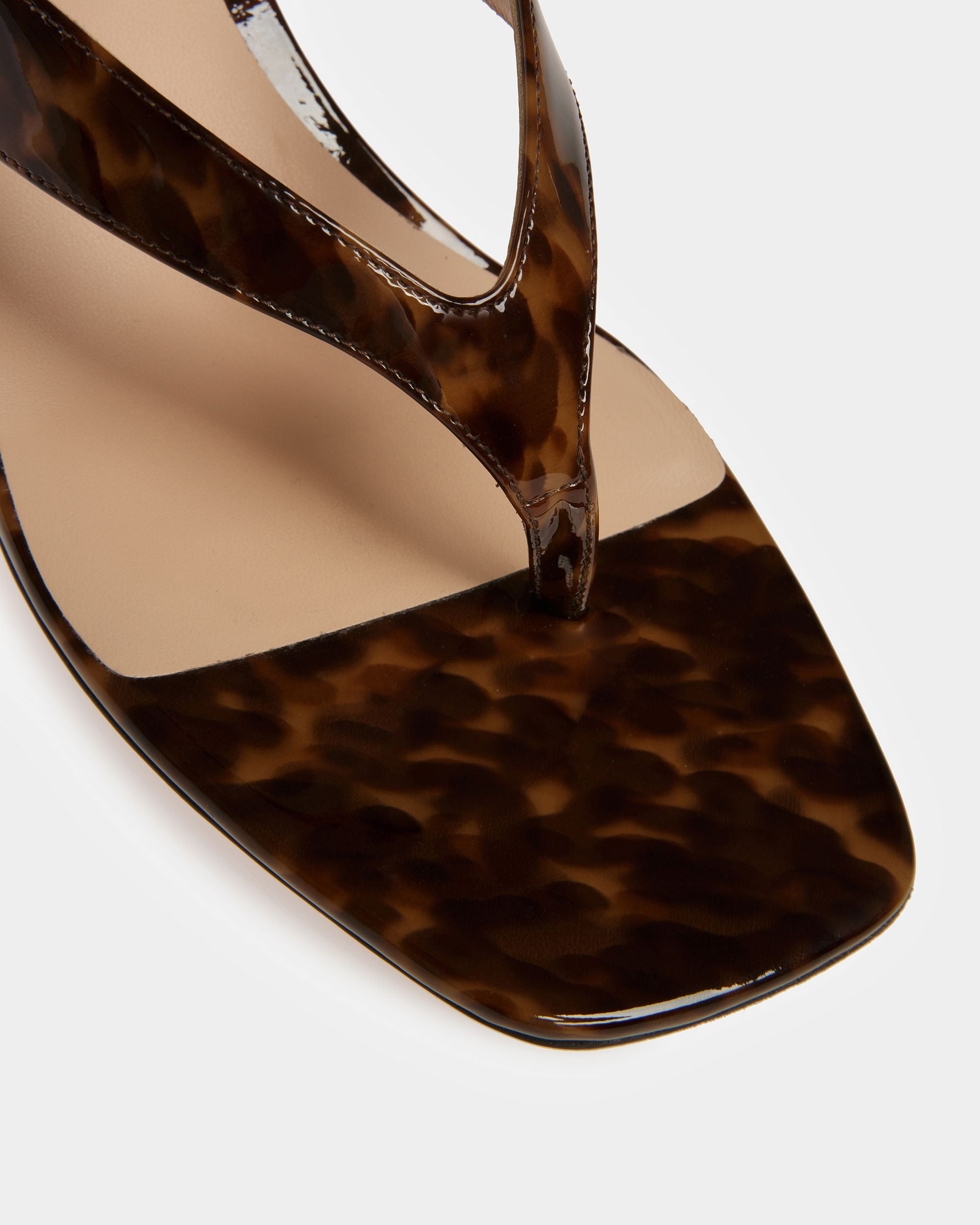 Nyna Sandalias De Piel En Charol Marrón Carey - Mujer - Bally - 05