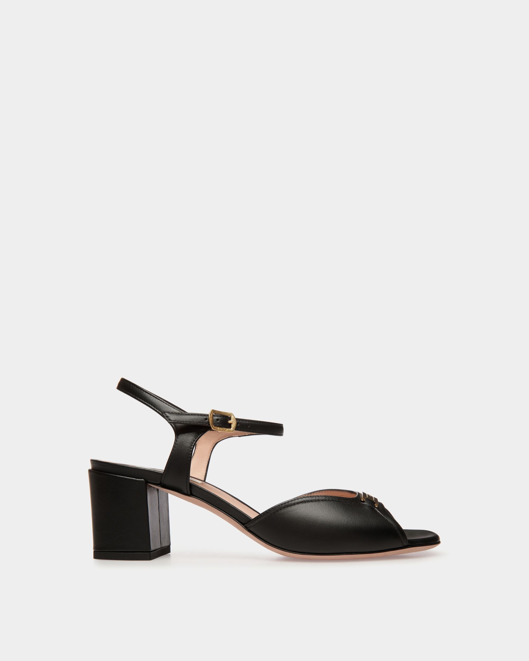 Sandalia Deco De Piel Negra - Mujer - Bally - 01