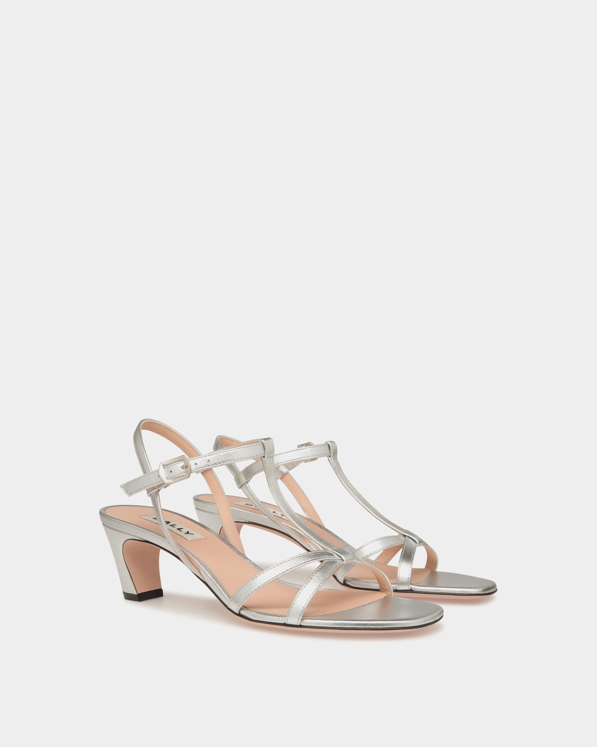 Sandalia Sylt De Piel Plateada - Mujer - Bally - 03