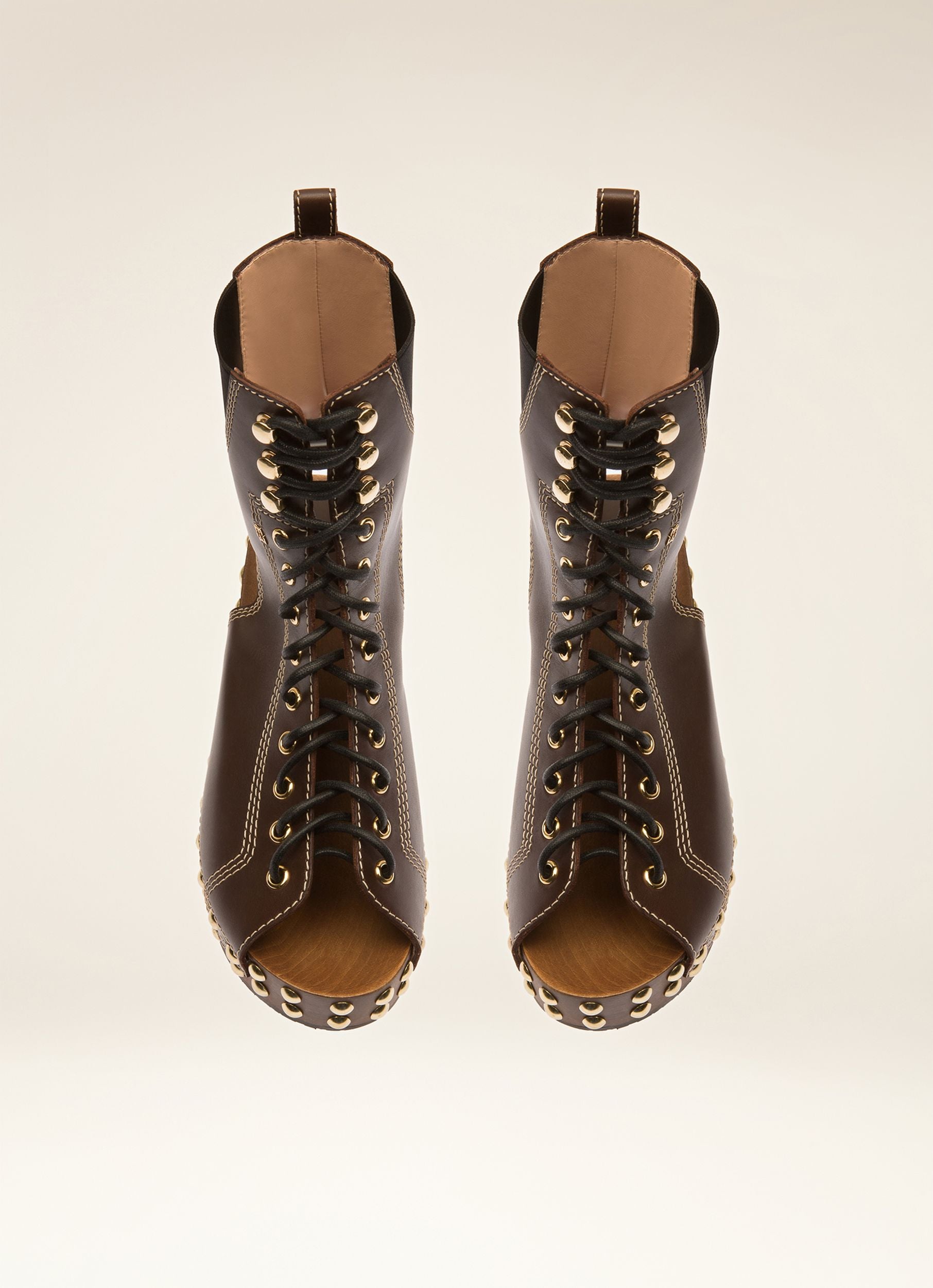Bally Clog Boots in Ebano Leather - Women's - Bally - 04