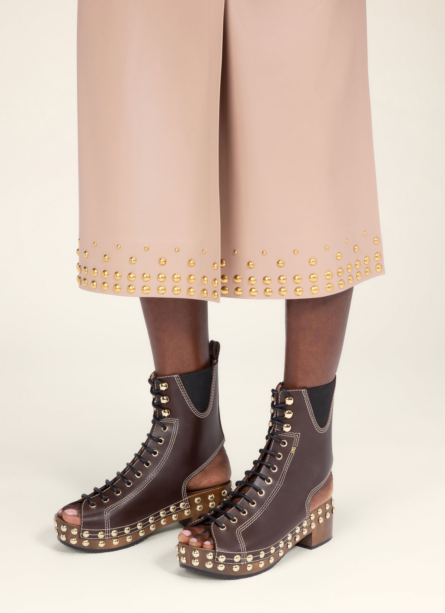 Bally Clog Boots in Ebano Leather - Women's - Bally - 06