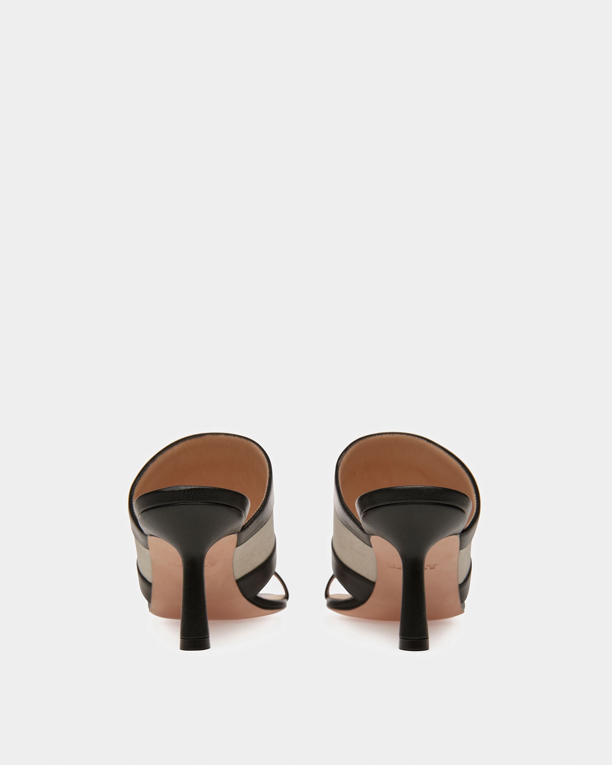 Bianka Mules De Piel Y Lona Color Natural Y Negro - Mujer - Bally - 04
