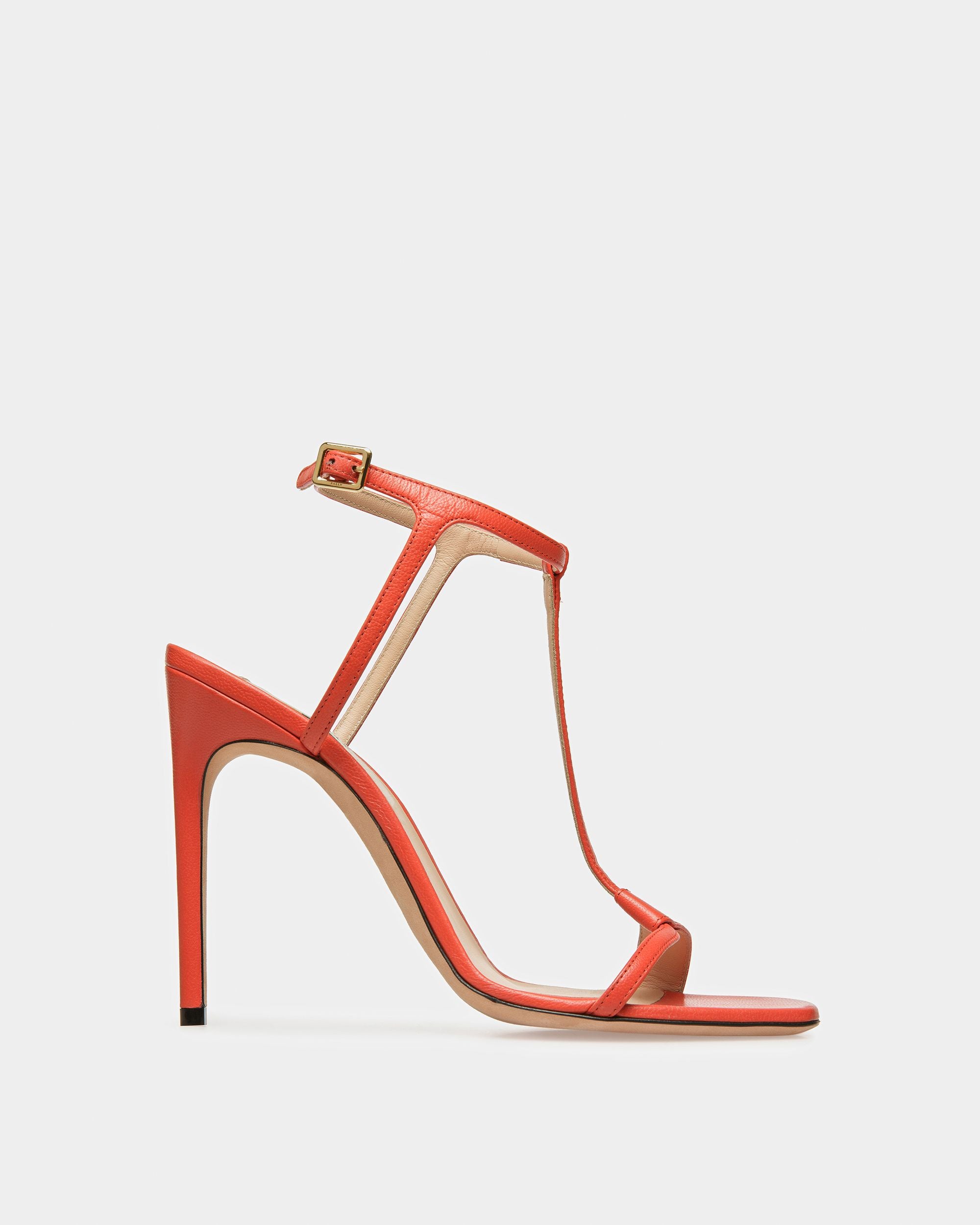 Natalia Leather Sandals In Orange - Women's - Bally - 01